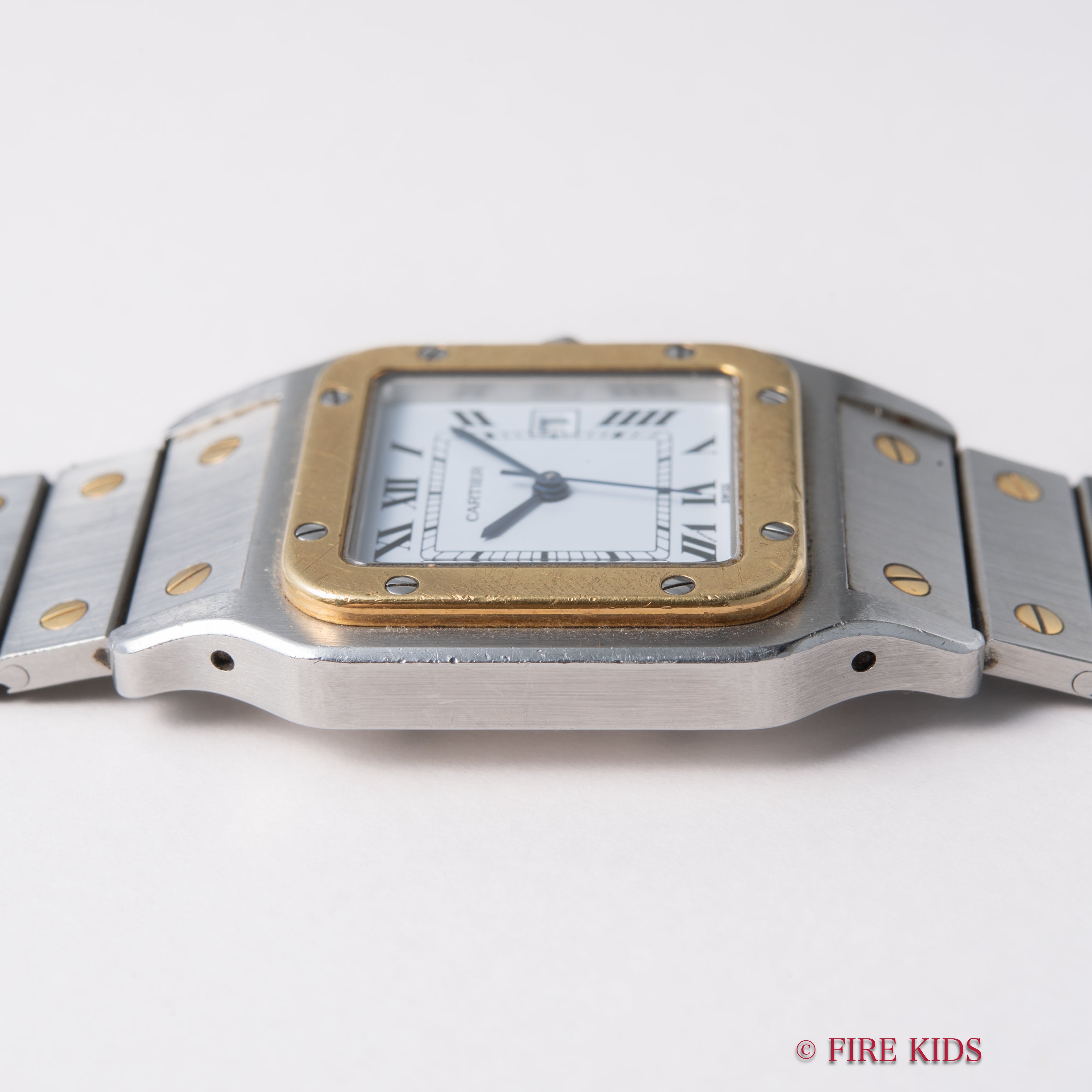 カルティエ サントス LMサイズ コンビ 自動巻き 1980年代製 ホワイトローマン