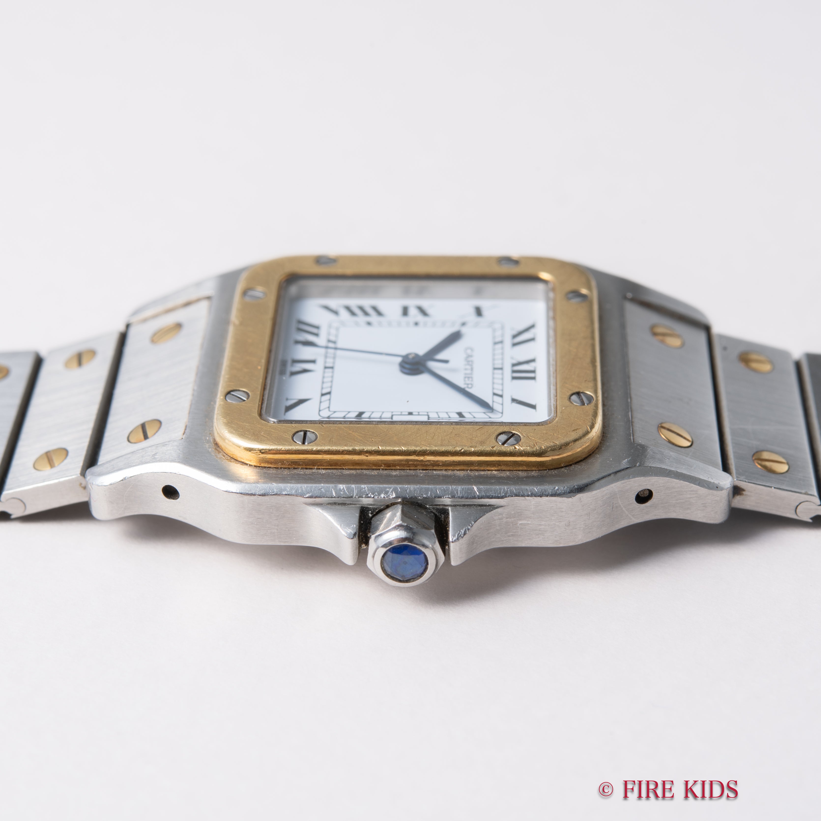 カルティエ サントス LMサイズ コンビ 自動巻き 1980年代製 ホワイトローマン