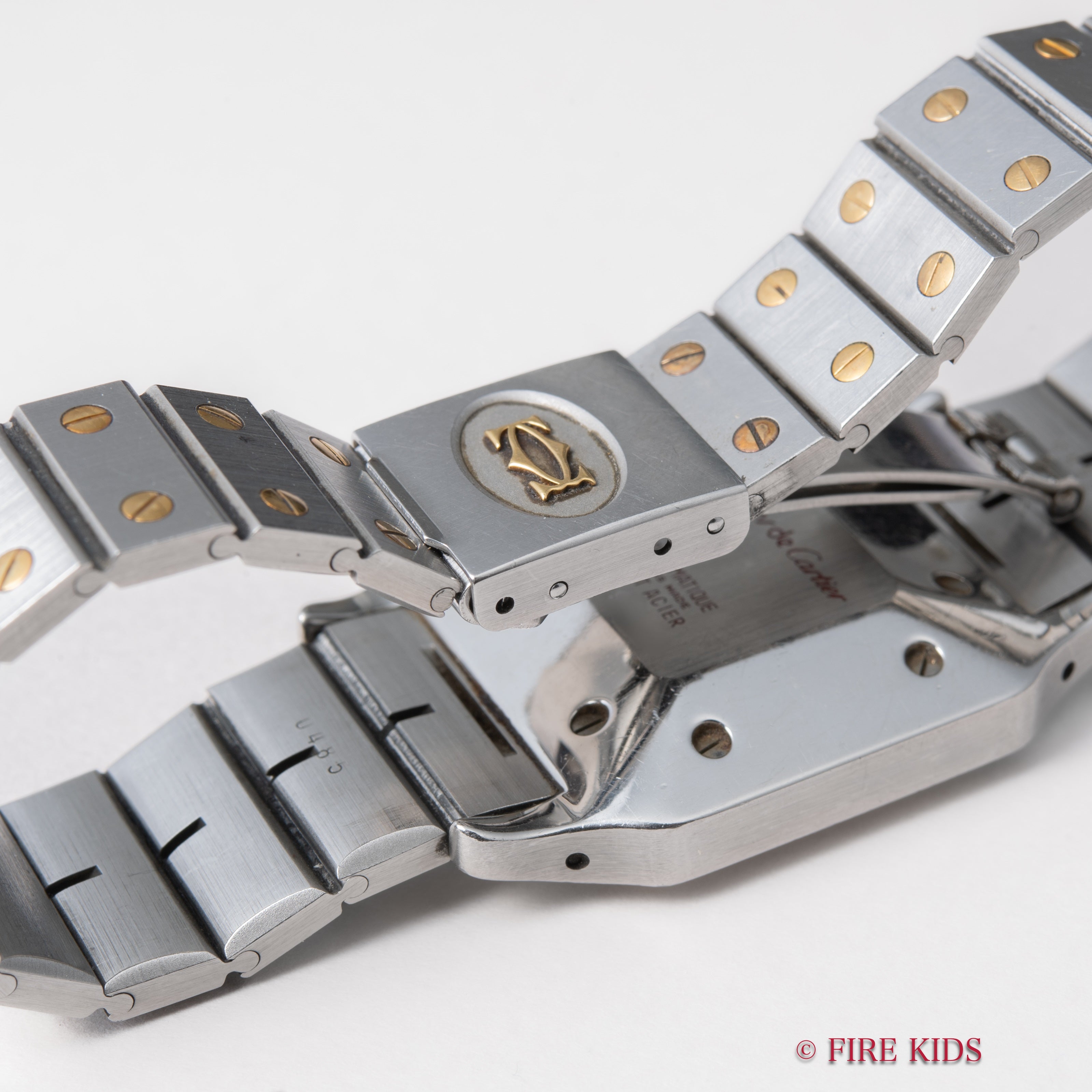 カルティエ サントス LMサイズ コンビ 自動巻き 1980年代製 ホワイトローマン