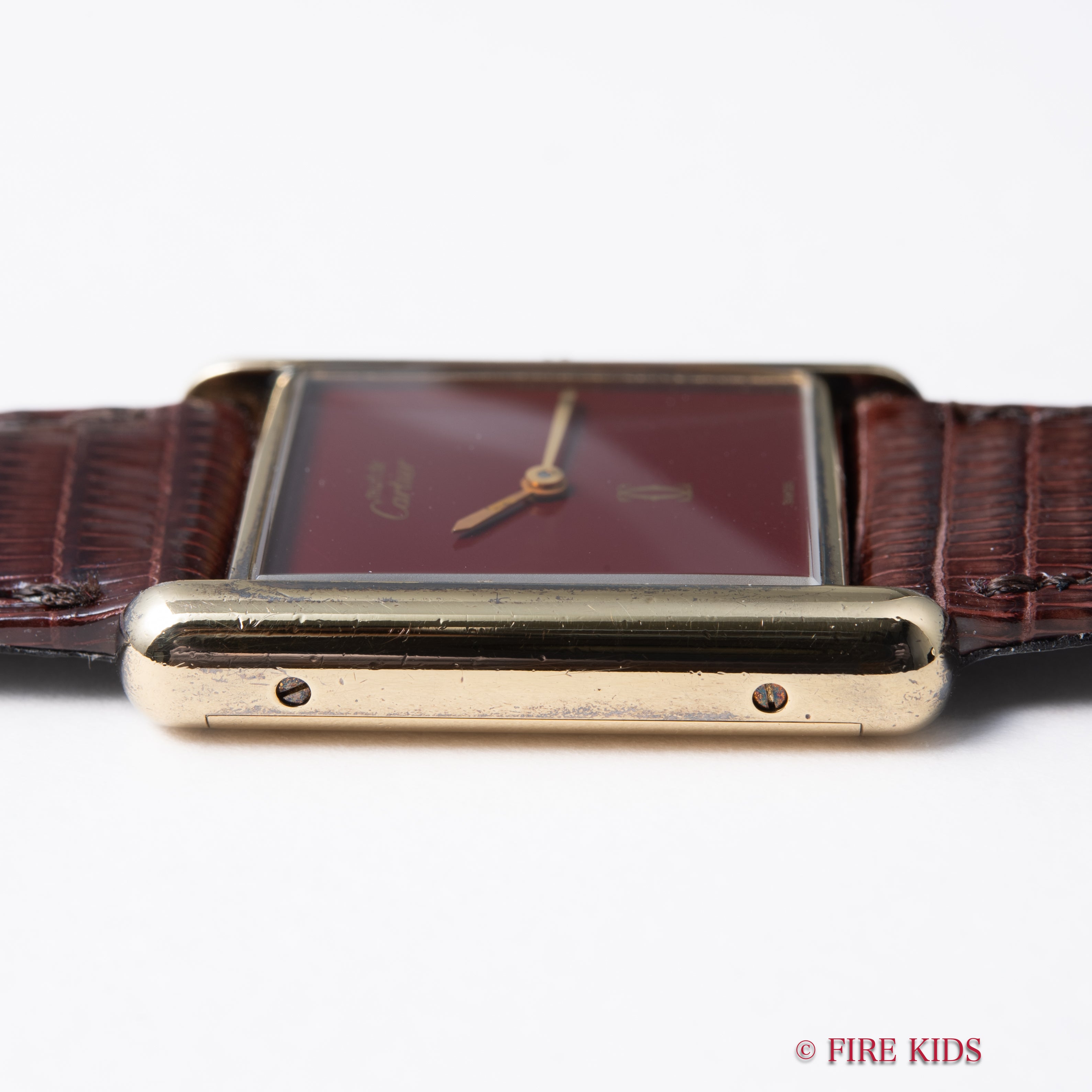 カルティエ マストタンク 1980年代製 LMサイズ 手巻き ガーネットダイヤル