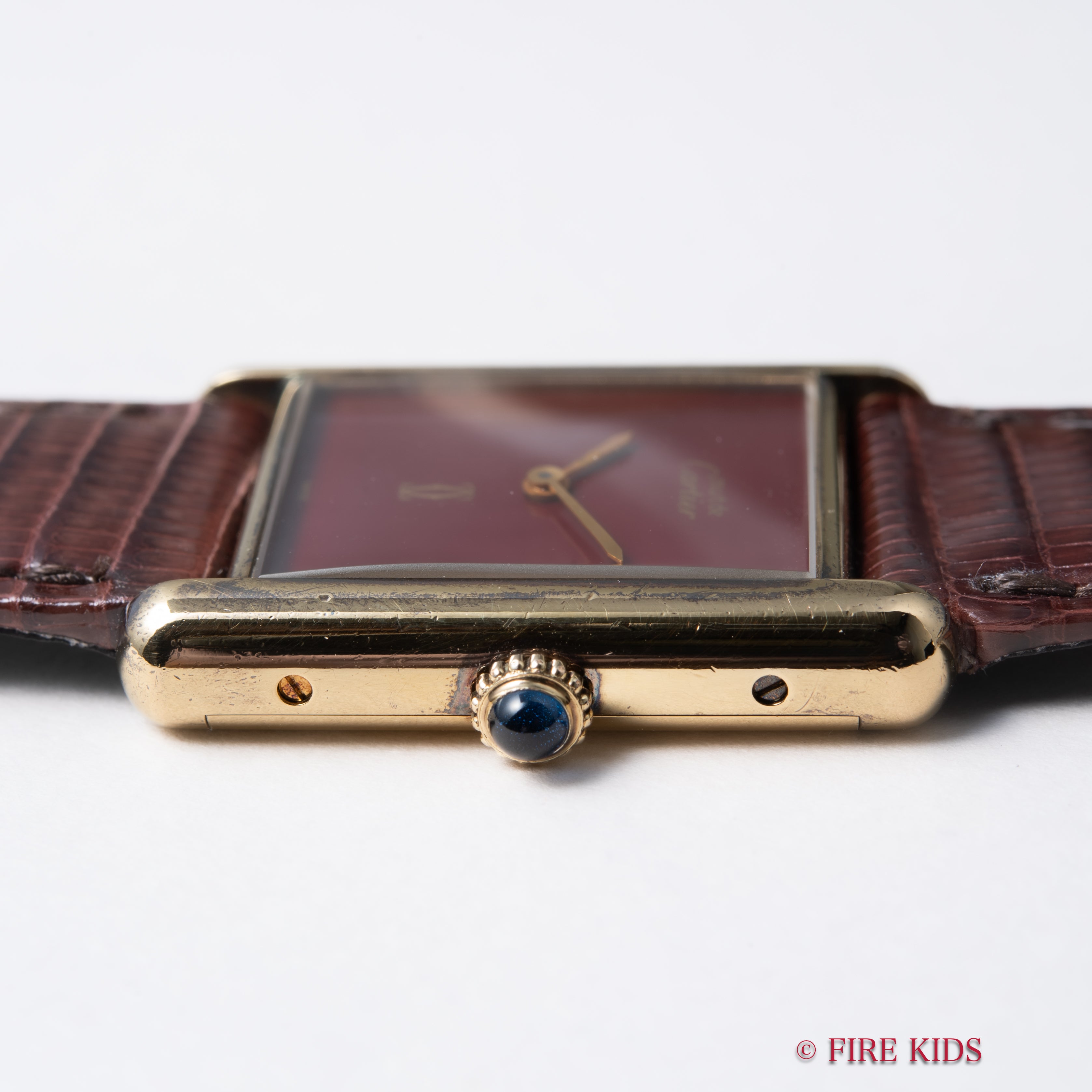 カルティエ マストタンク 1980年代製 LMサイズ 手巻き ガーネットダイヤル