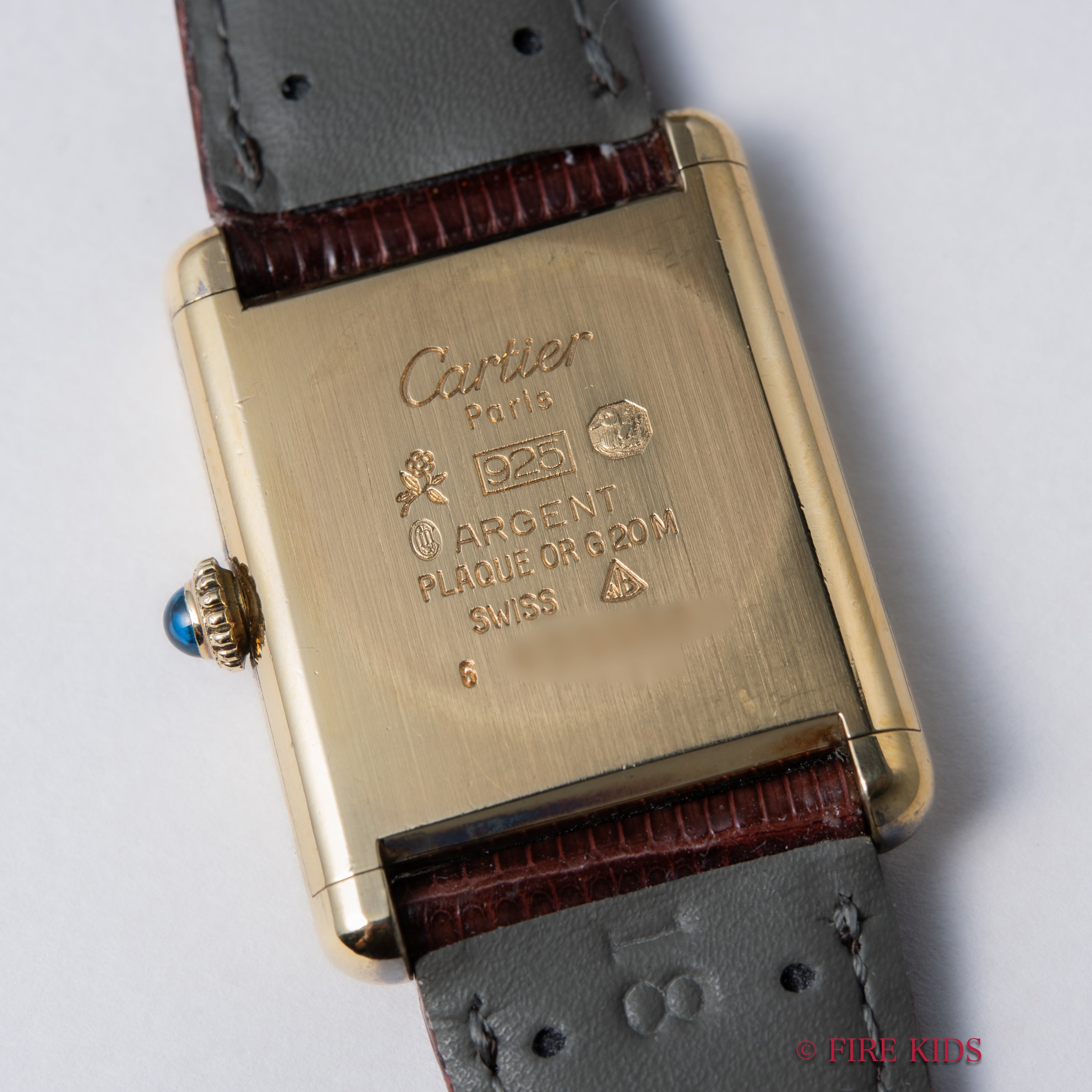 カルティエ マストタンク 1980年代製 LMサイズ 手巻き ガーネットダイヤル