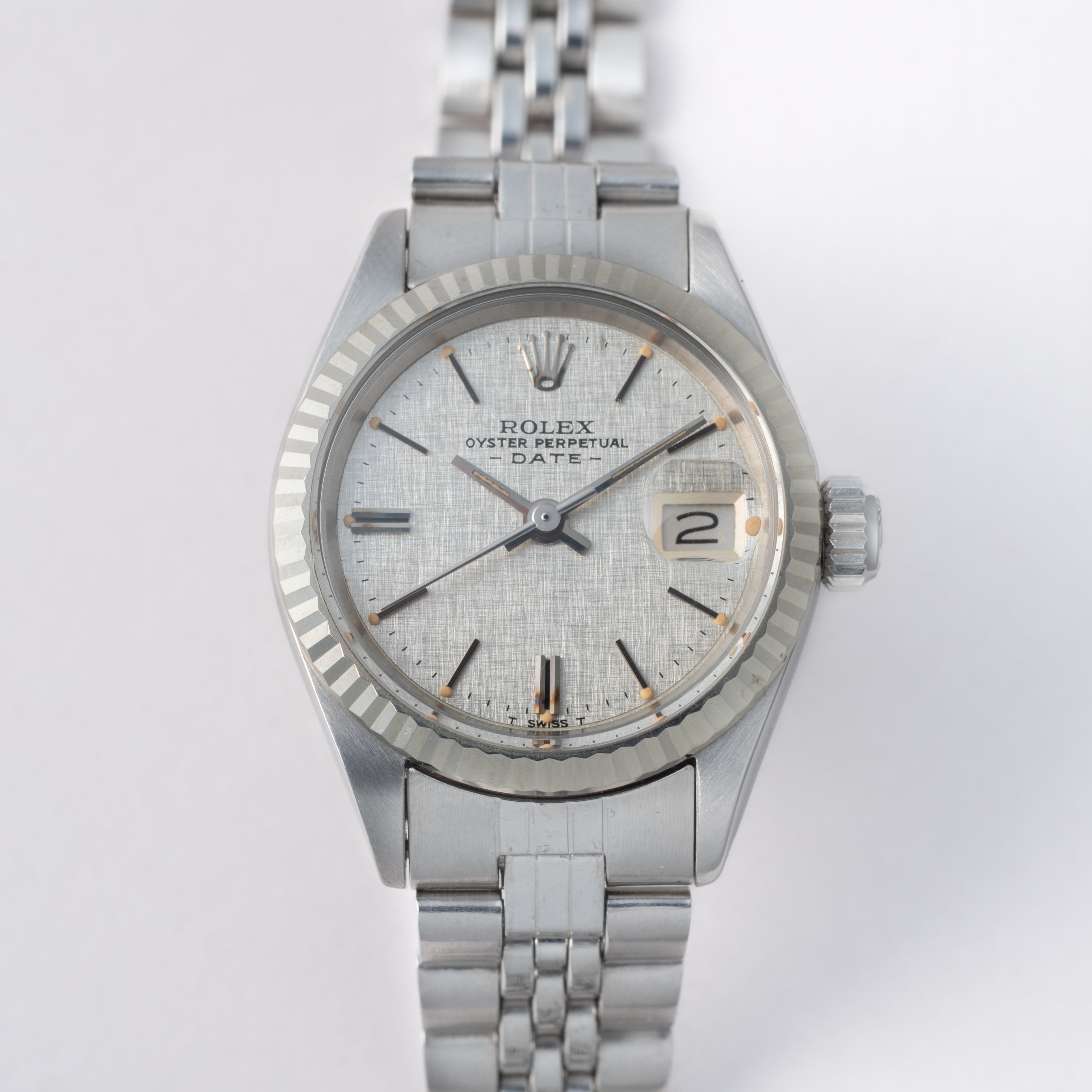 ロレックス レディース オイスターパーペチュアルデイト 1971年製 Ref.6917 シルバーリネンダイヤル
