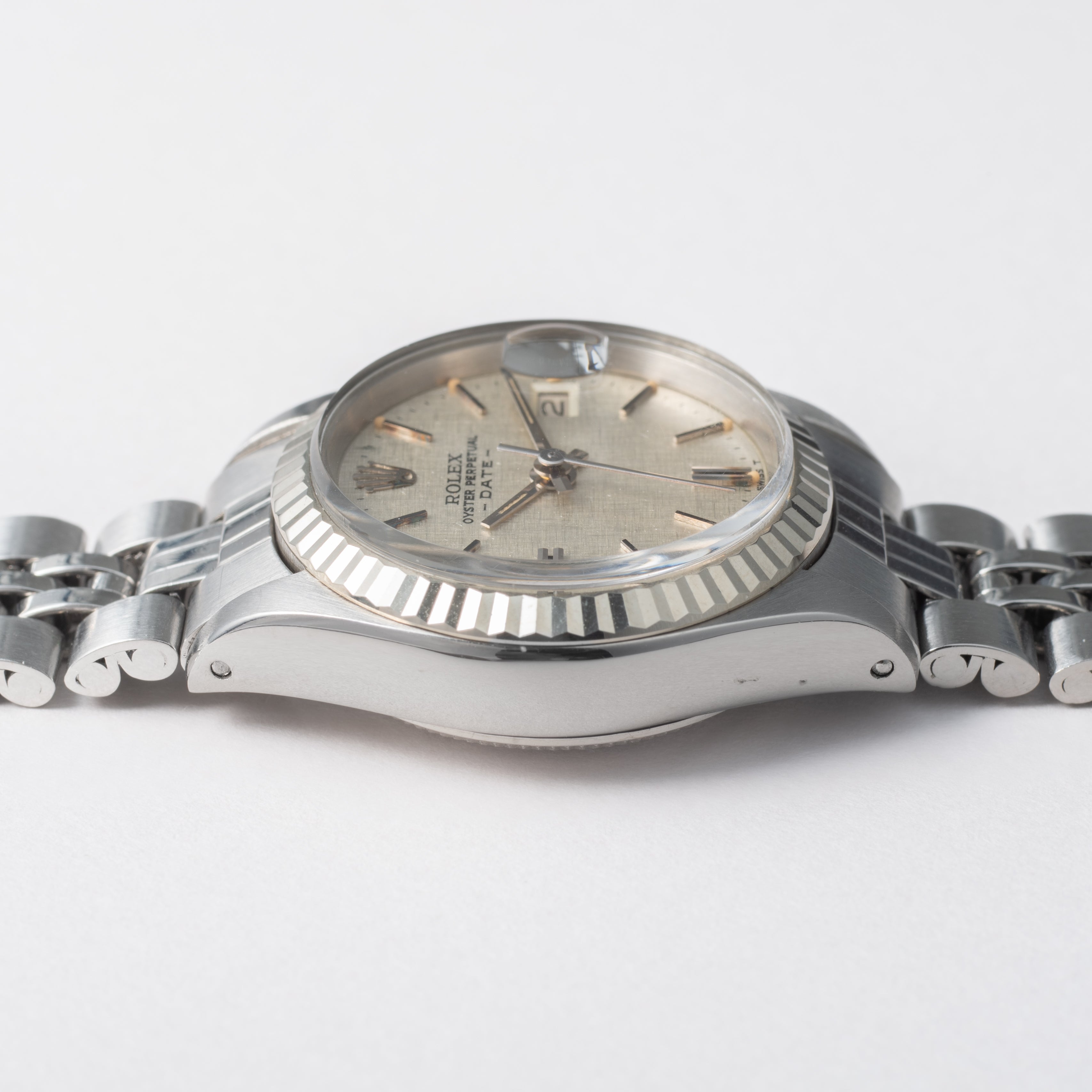 ロレックス レディース オイスターパーペチュアルデイト 1971年製 Ref.6917 シルバーリネンダイヤル