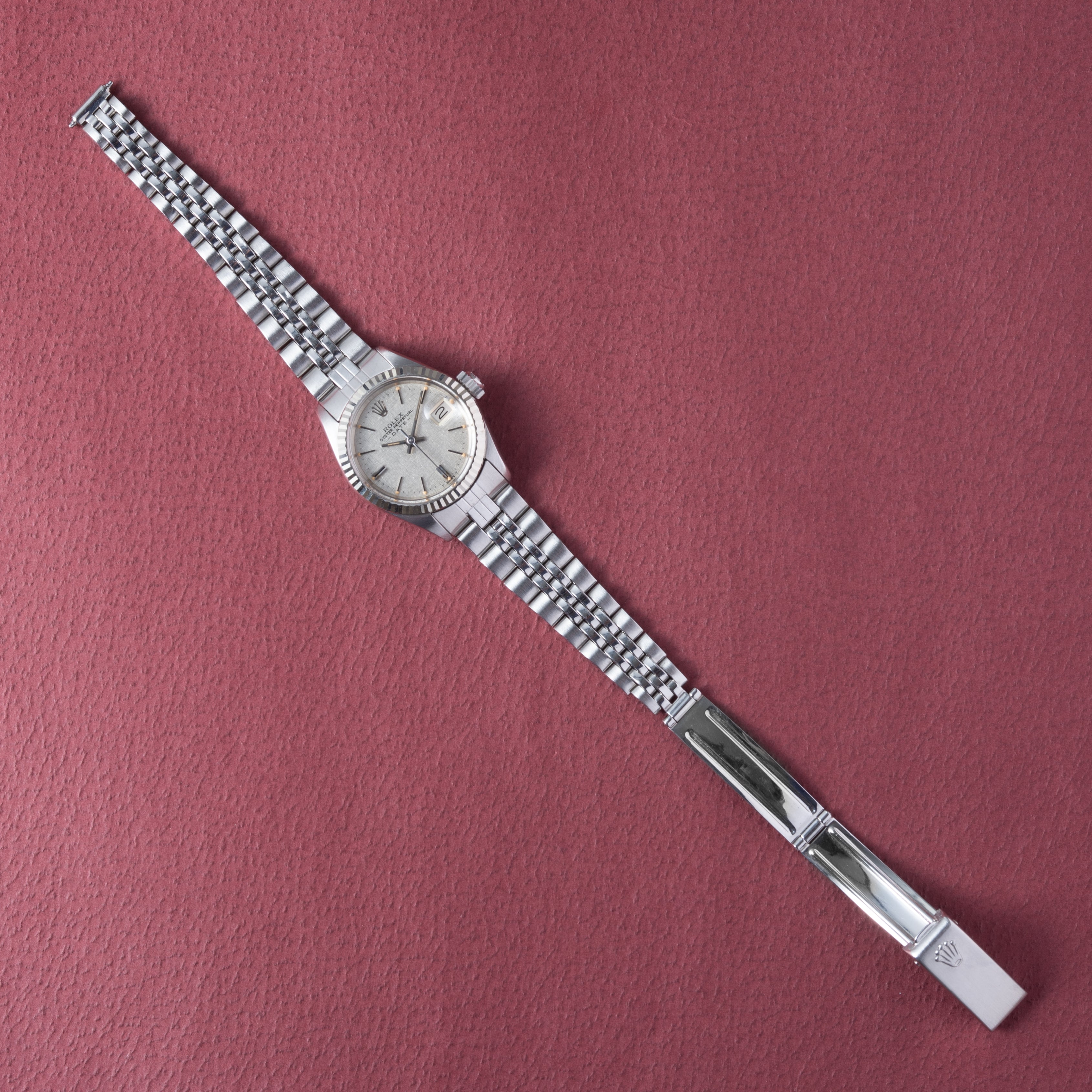 ロレックス レディース オイスターパーペチュアルデイト 1971年製 Ref.6917 シルバーリネンダイヤル