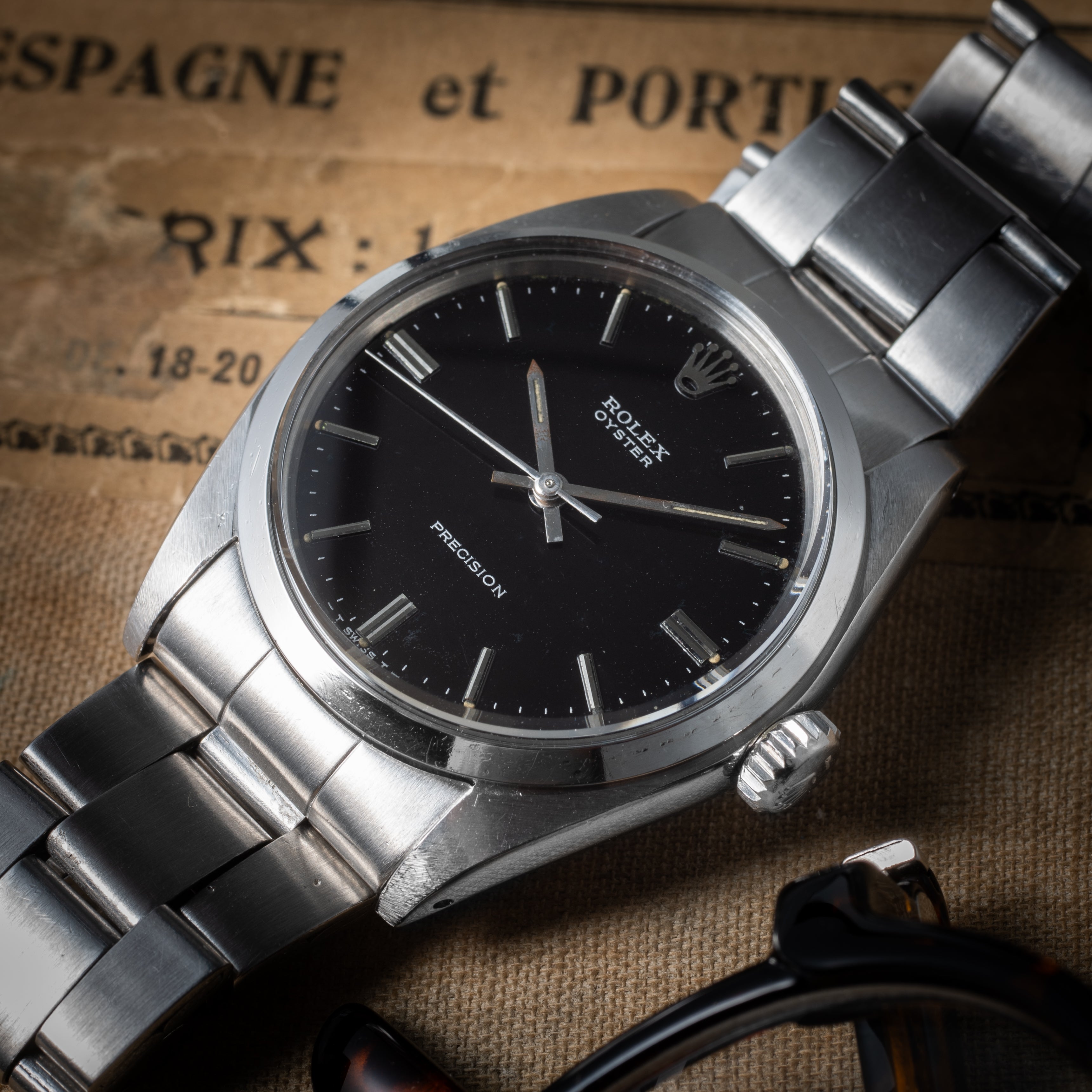 ロレックス オイスター 1970年製 Ref.6426 手巻き ブラックミラーダイヤル