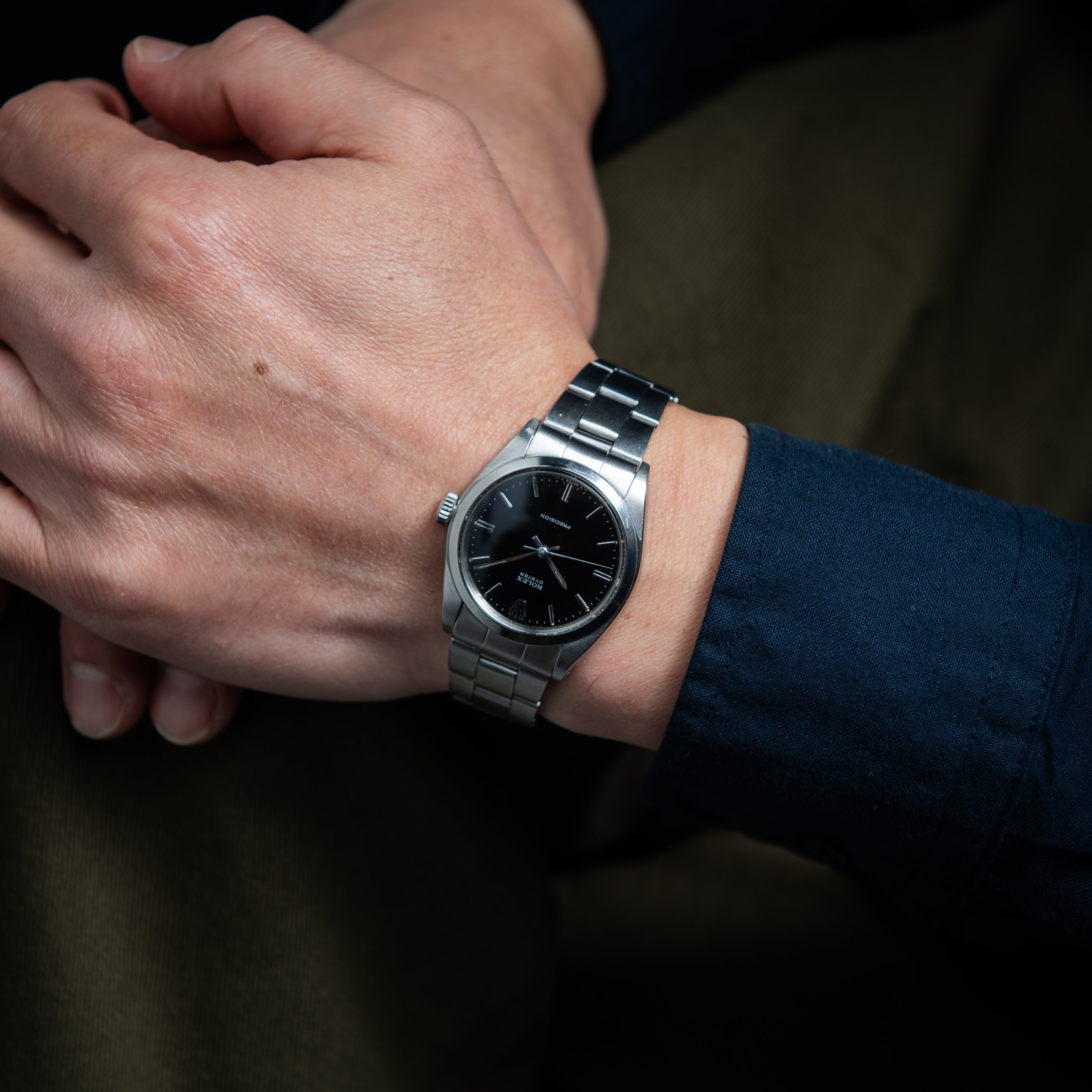 ロレックス オイスター 1970年製 Ref.6426 手巻き ブラックミラーダイヤル