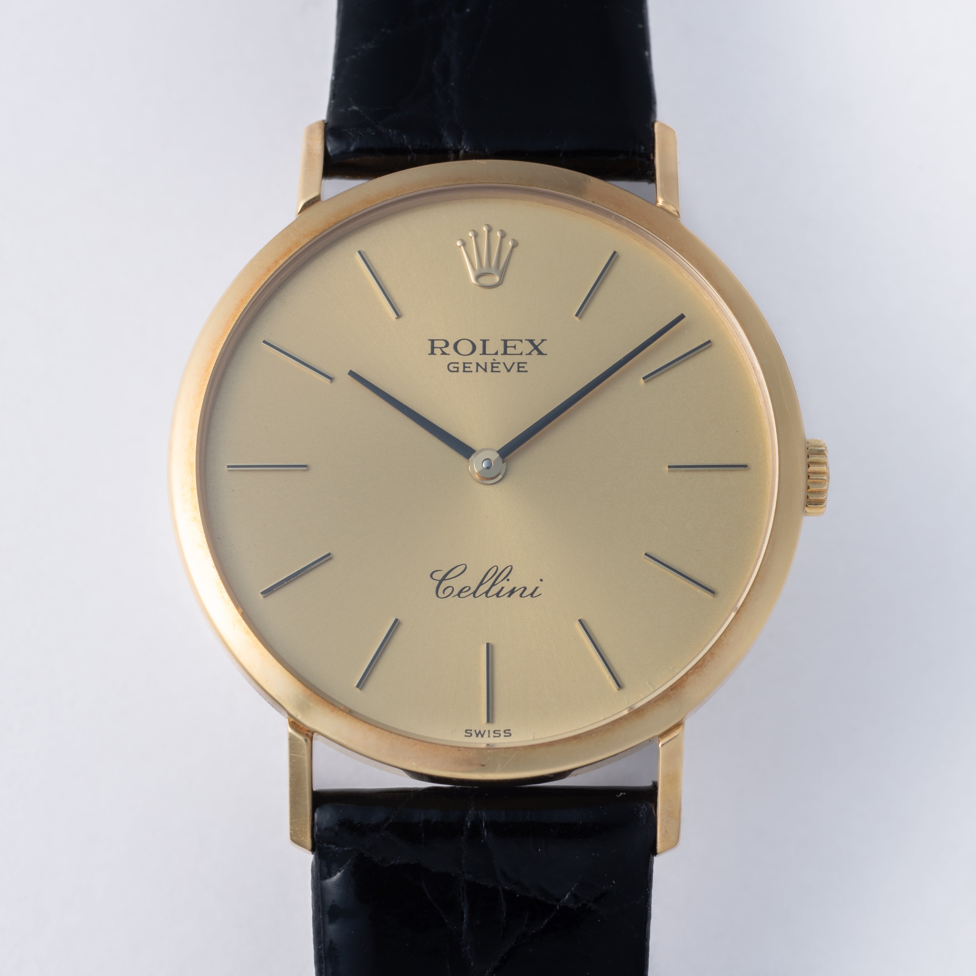 ロレックス チェリーニ 1981年製 Ref.4112 18金無垢ラウンドケース 純正金無垢尾錠付き