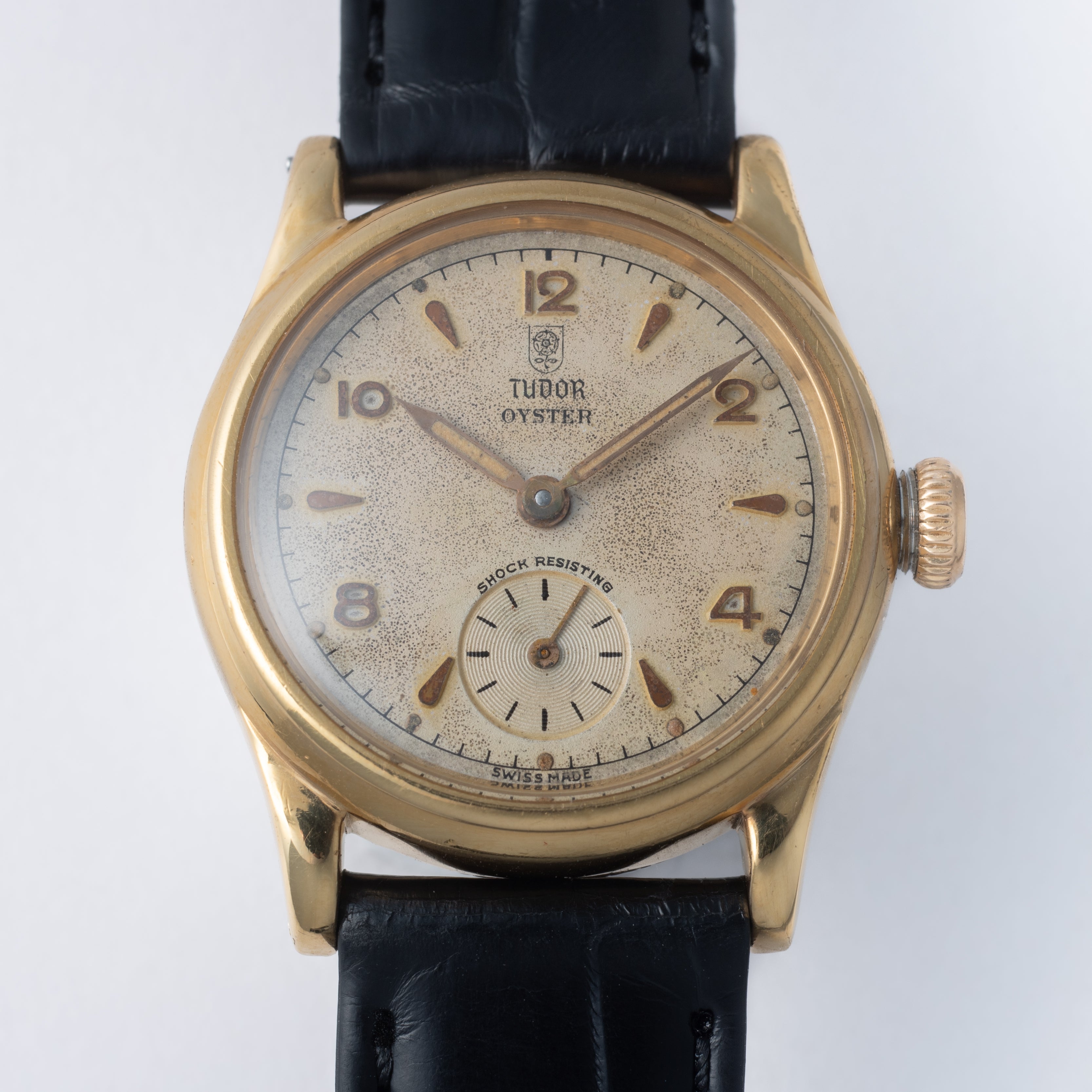 チューダー 盾薔薇オイスター 1946年製 金張りケース スモールセコンド オリジナル飛びアラビアダイヤル