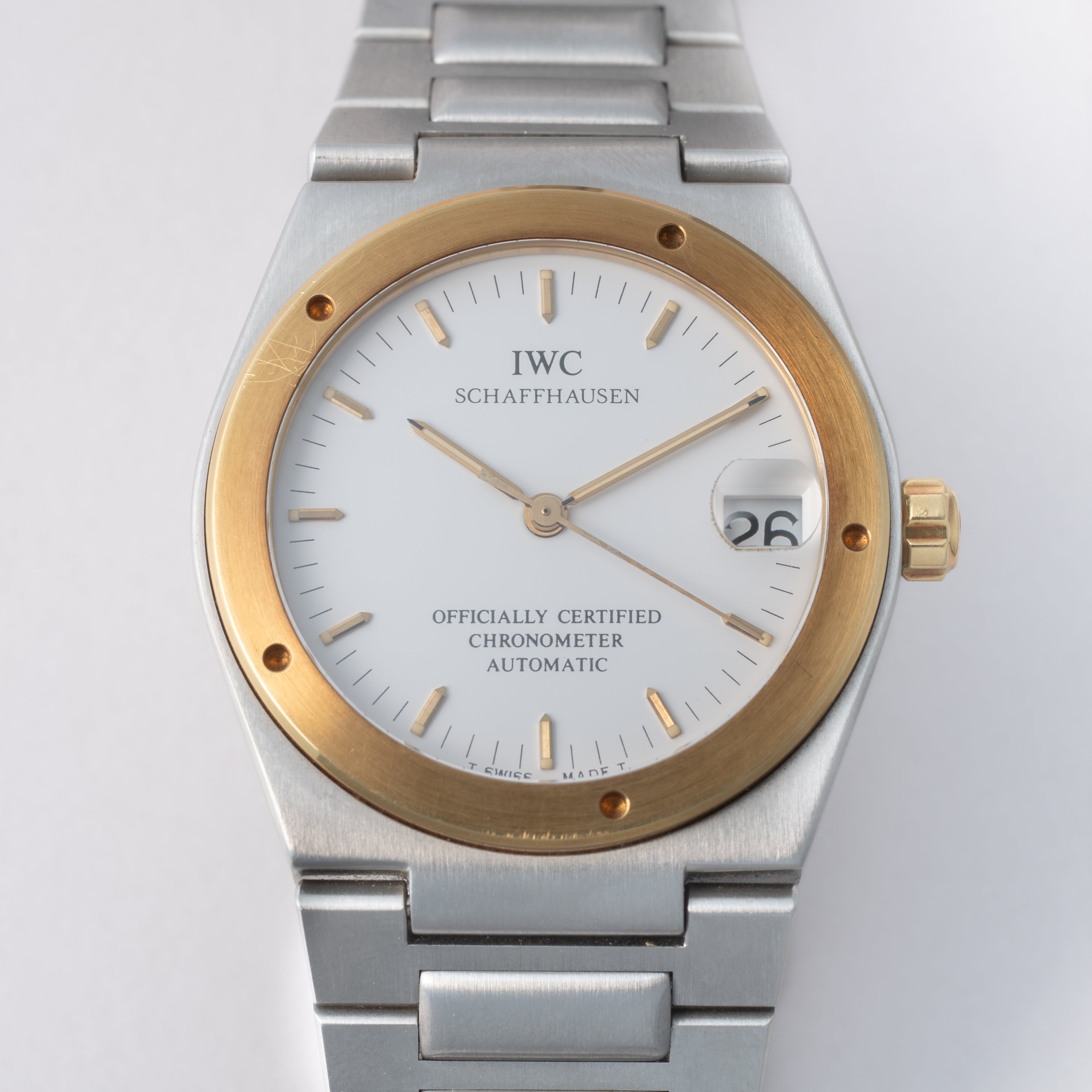 IWC インヂュニア 1993年製 Ref.3521 コンビ ジェンタデザイン 耐磁時計 自動巻きクロノメーター