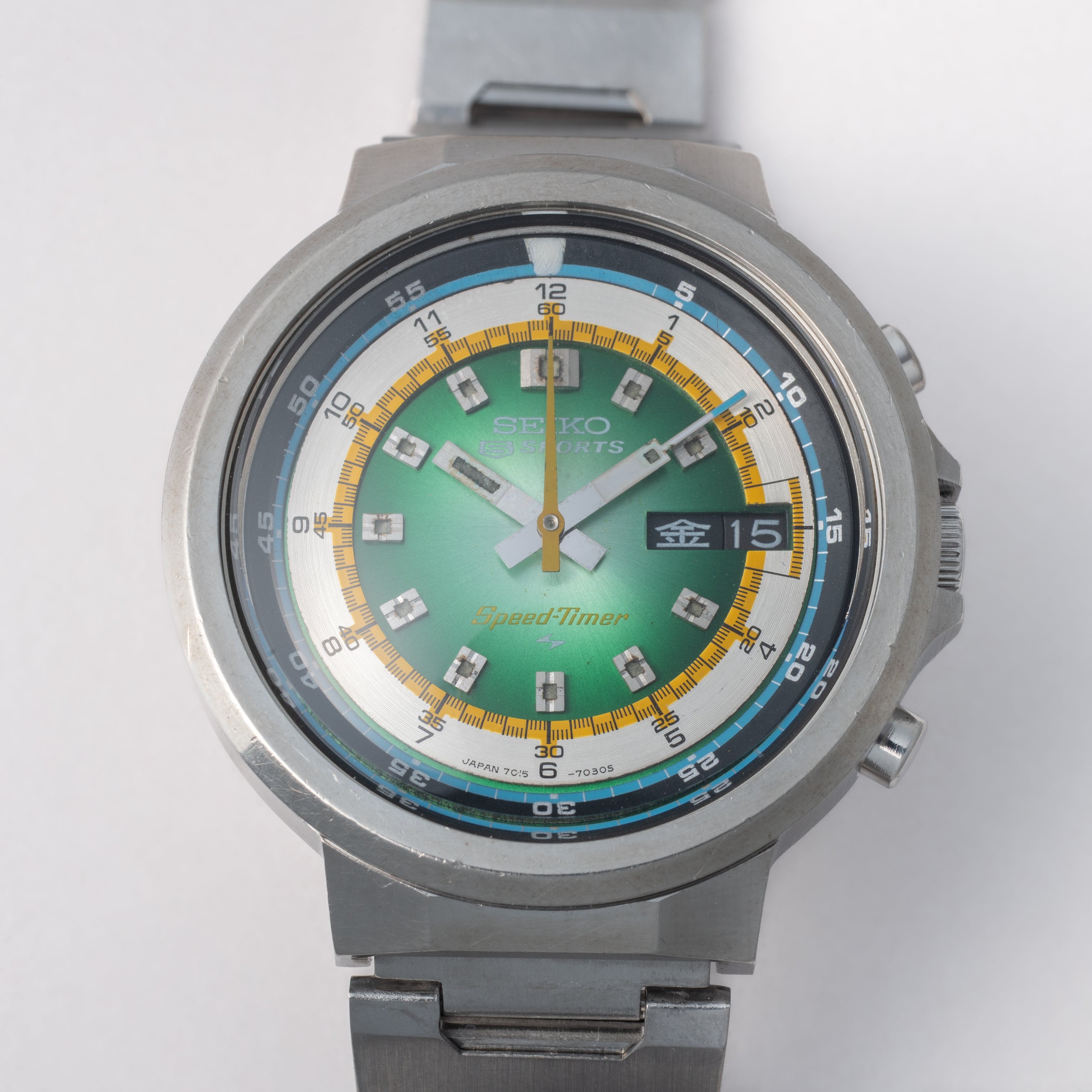 セイコー 5スポーツ スピードタイマー 1973年製 Ref.7015-7020 自動巻クロノグラフ 純正ブレス付 ハルク