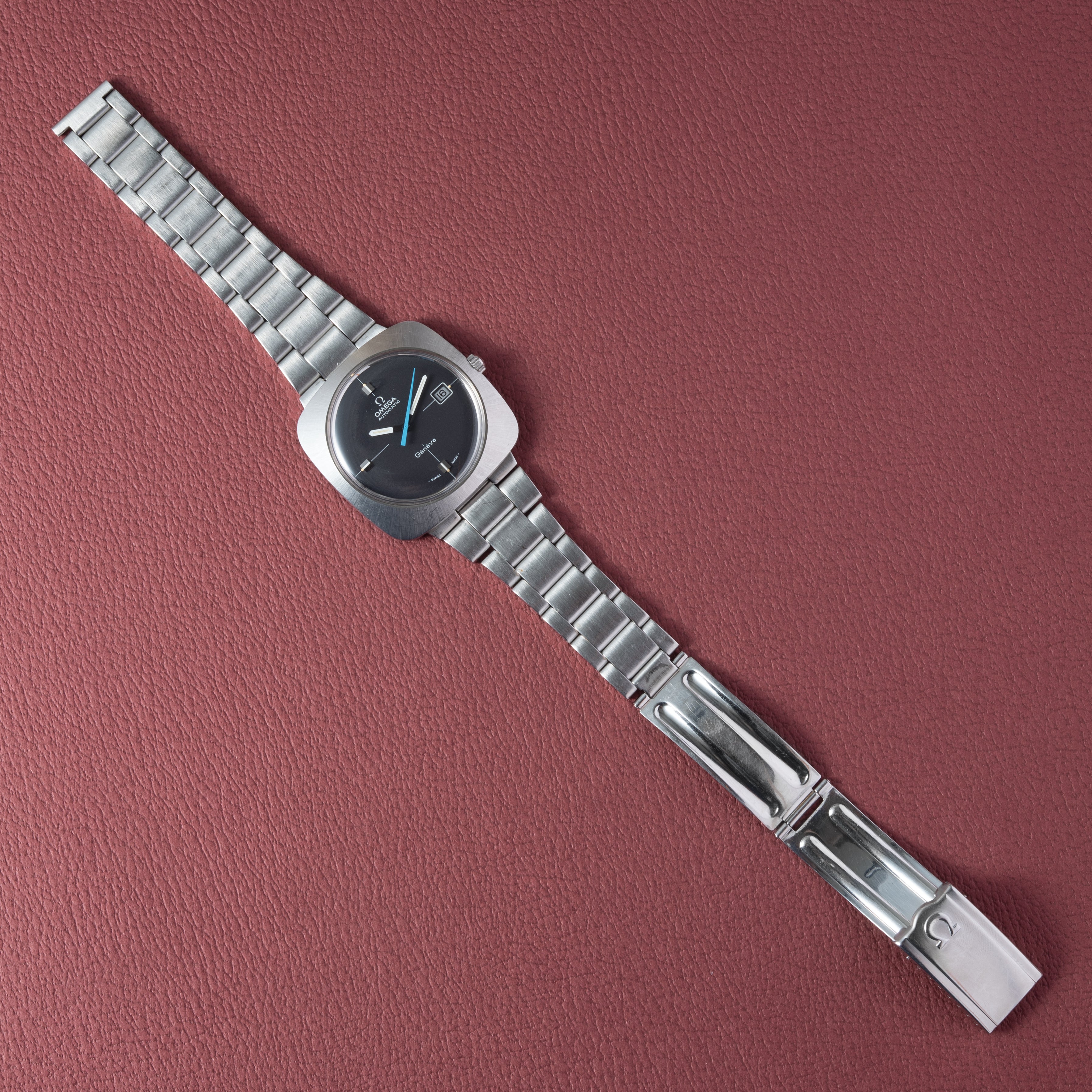 オメガ ジュネーブ 自動巻 1970年製/昭和45年製 Ref.166.081 純正ブレス付き ブルー秒針