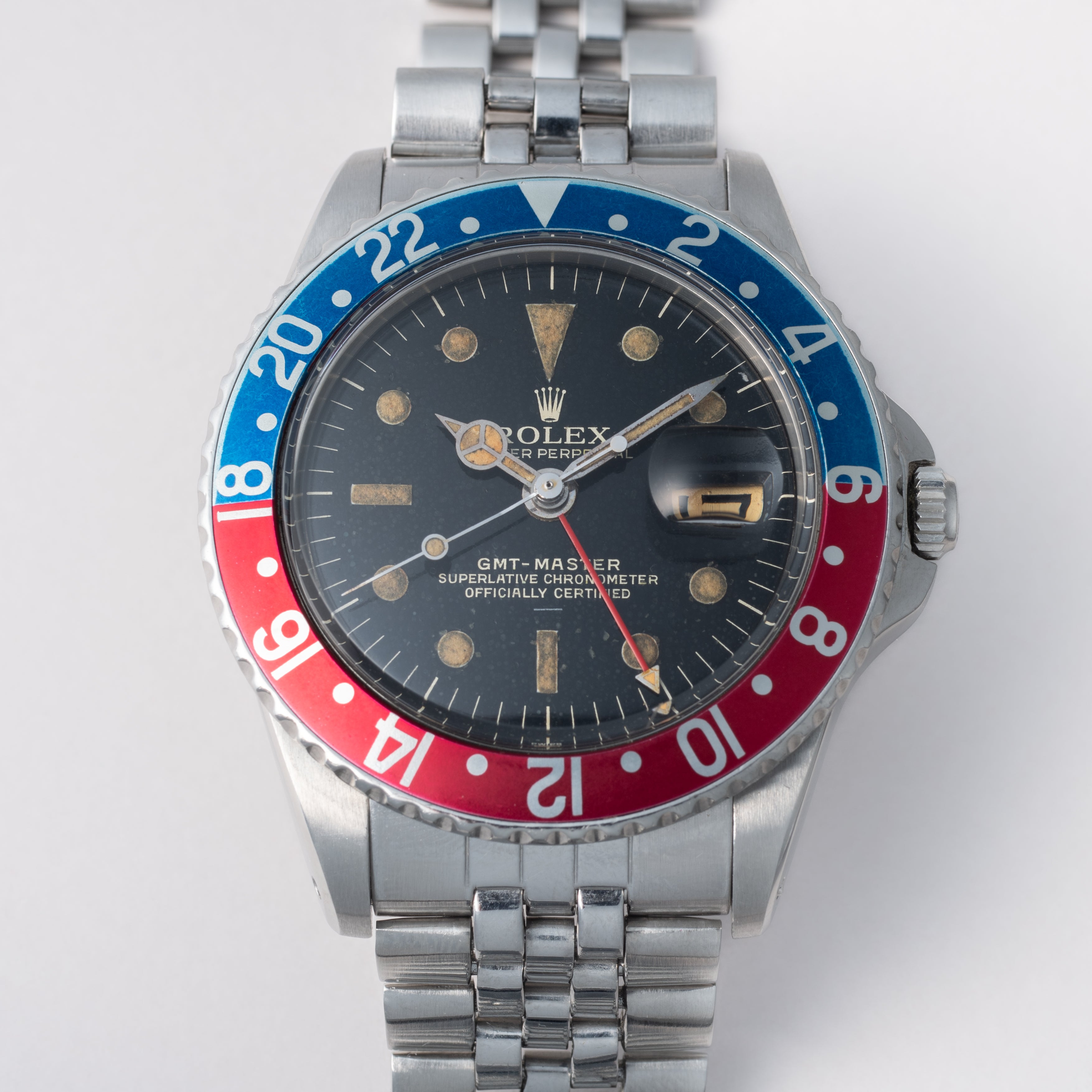 ロレックス GMTマスター 1963年製 Ref.1675 ラジアルミラーダイヤル 小針 アンダーバー PCGケース