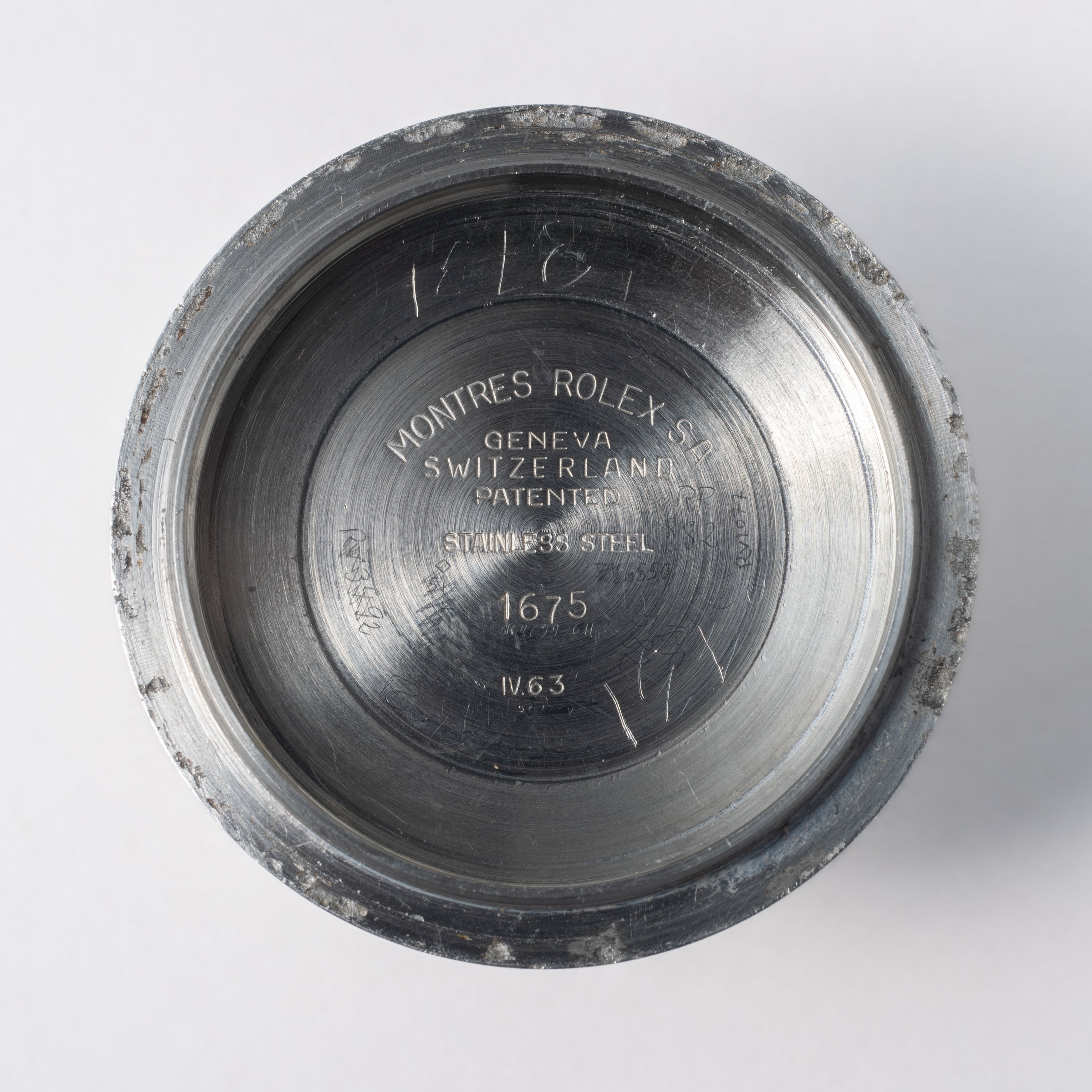 ロレックス GMTマスター 1963年製 Ref.1675 ラジアルミラーダイヤル 小針 アンダーバー PCGケース