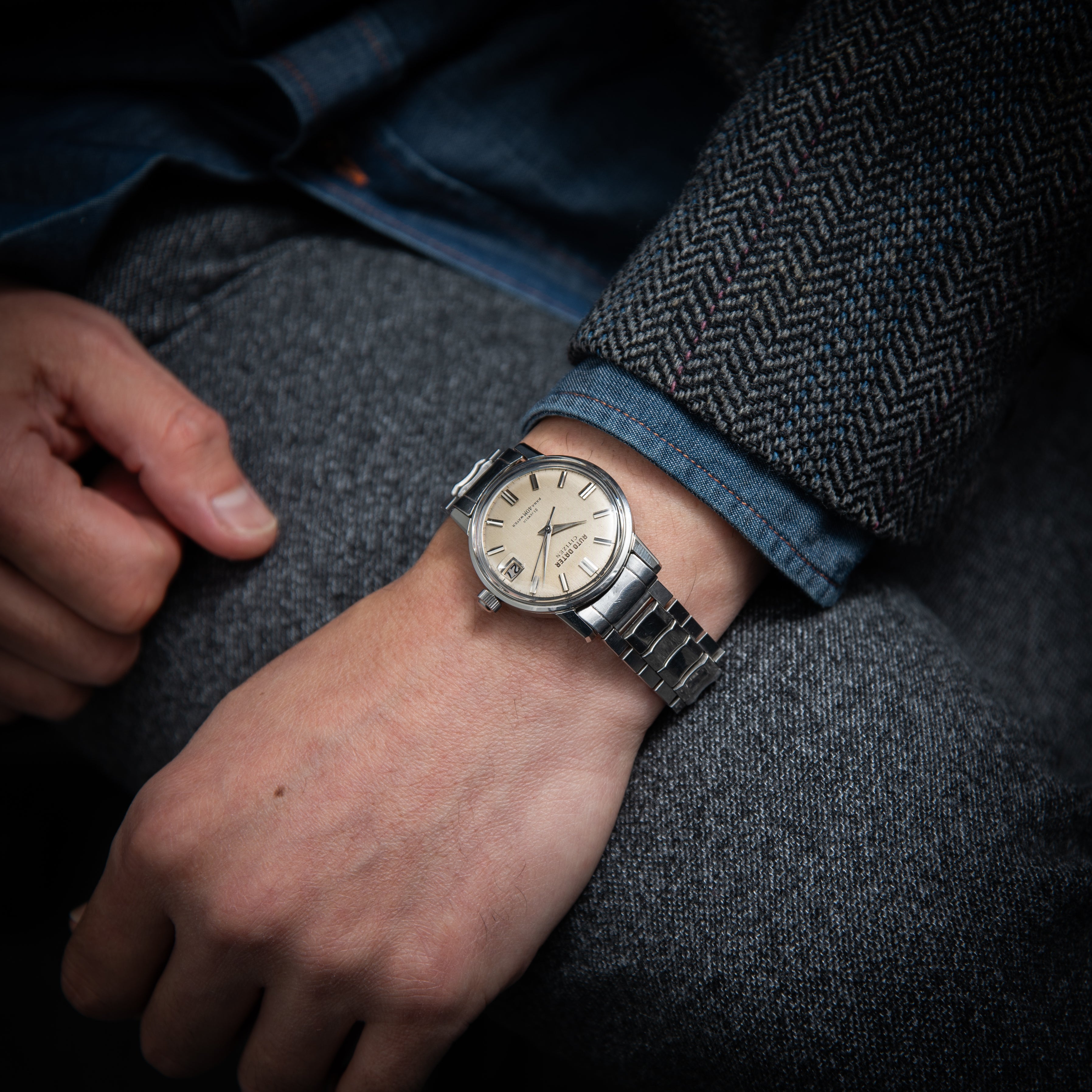 シチズン ジェット オートデータ 1963年製 パラウォーター 21石 純正ブレス付き 自動巻き 裏シール付き