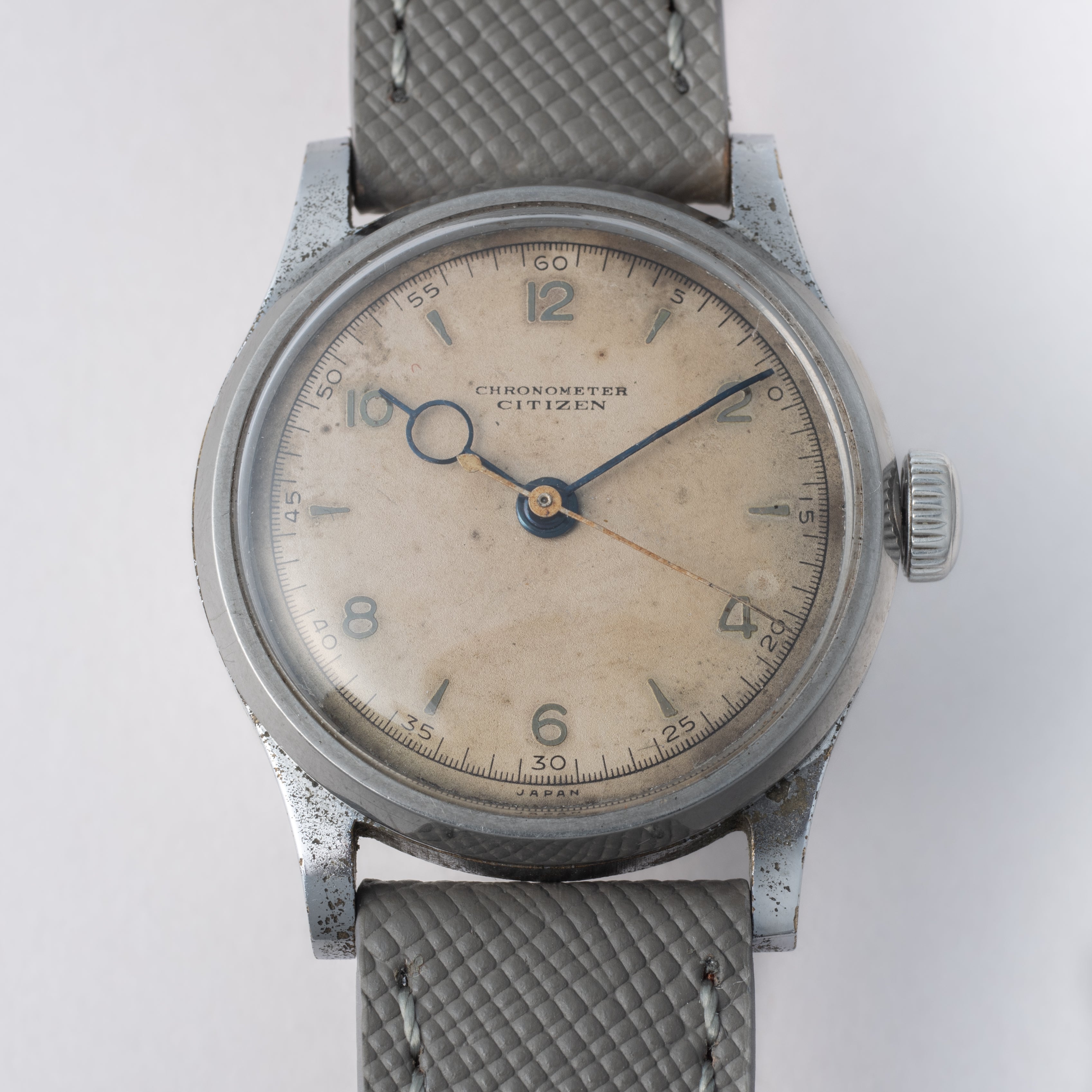 シチズン 1950年代製 センターセコンド ブルースチール クロノメーター 手巻き 飛びアラビアダイヤル