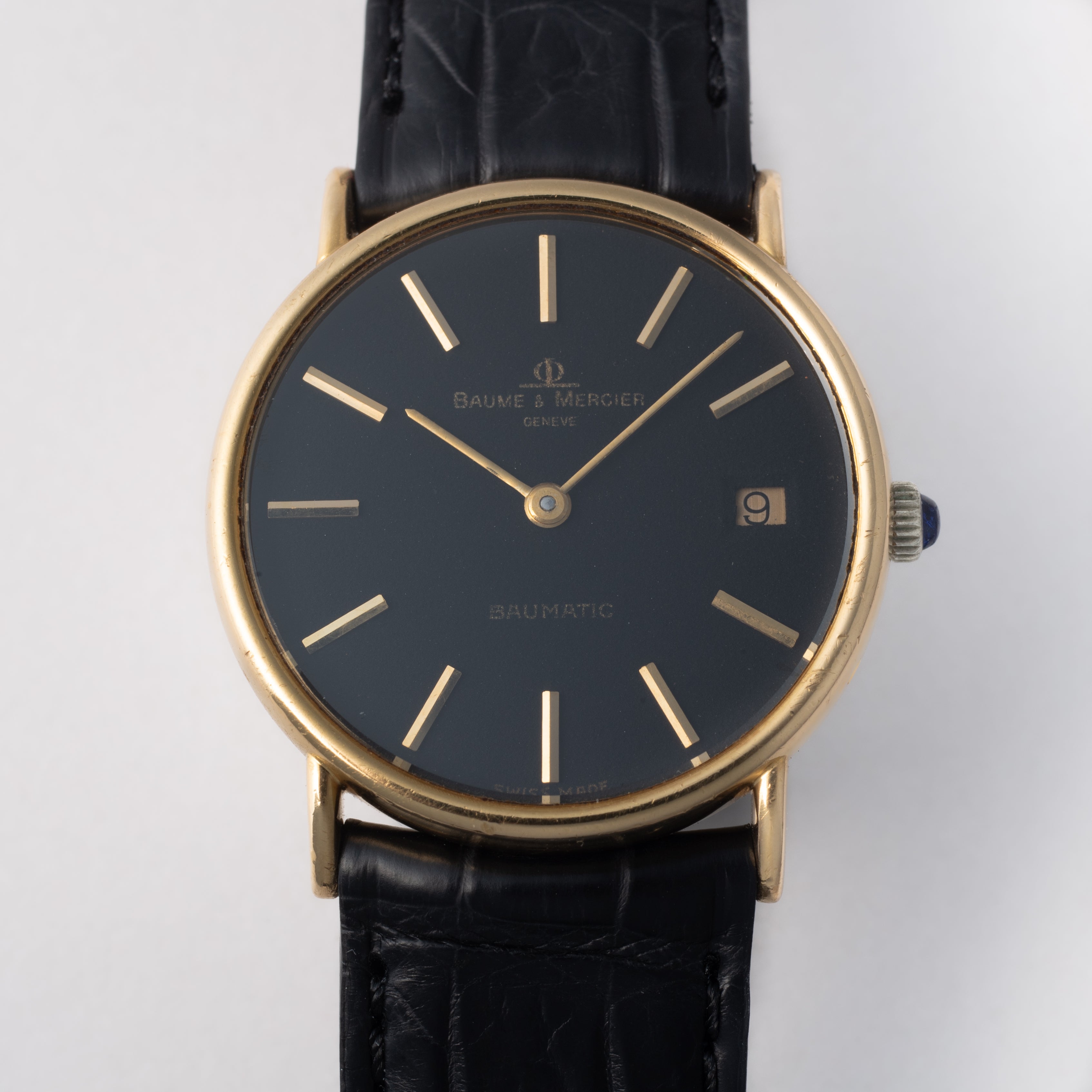 ボーム&メルシエ 18金無垢ボウマチック 18KYG ブラック 自動巻き