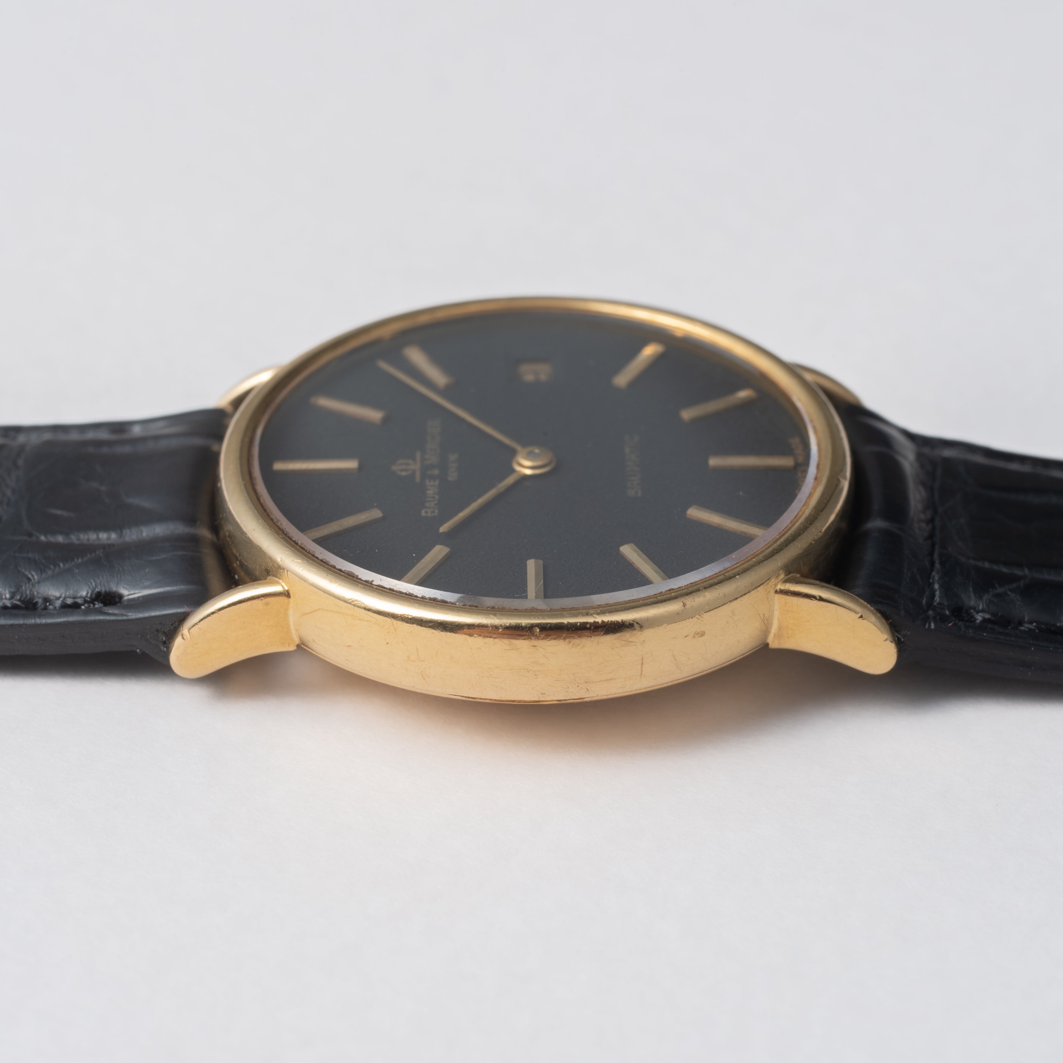 ボーム&メルシエ 18金無垢ボウマチック 18KYG ブラック 自動巻き