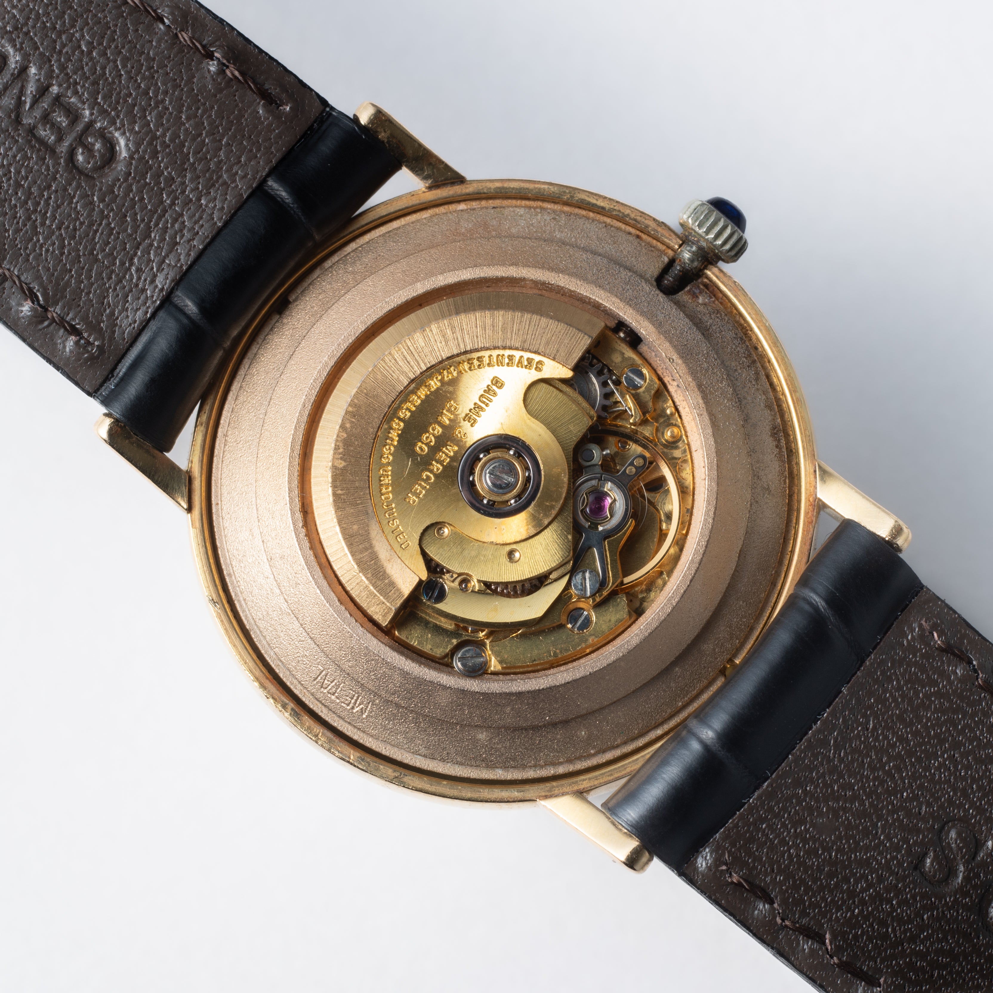 ボーム&メルシエ 18金無垢ボウマチック 18KYG ブラック 自動巻き