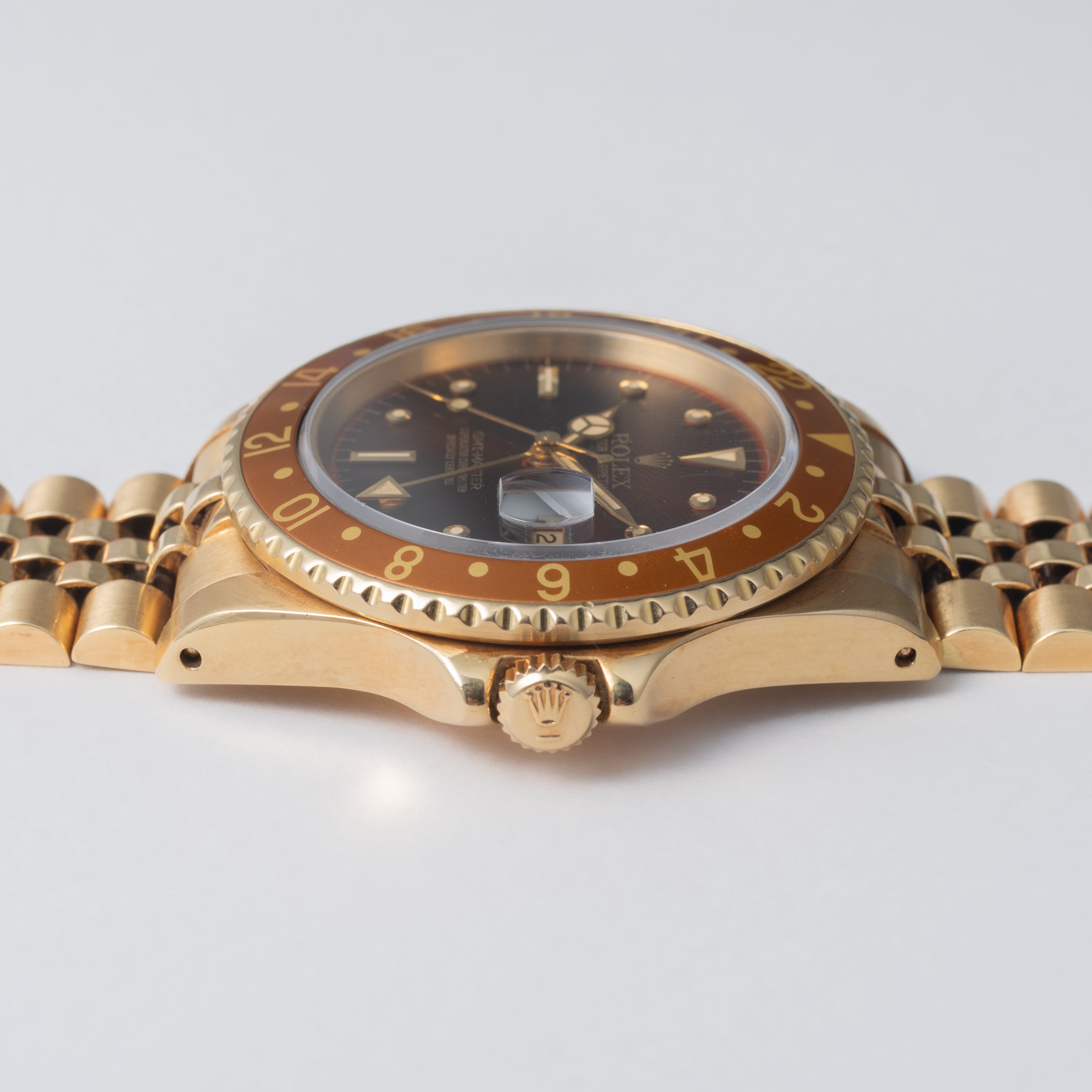 ロレックス GMTマスター 18金無垢茶ツボ 1981年製 Ref.16758 純正18金無垢ジュビリーブレス
