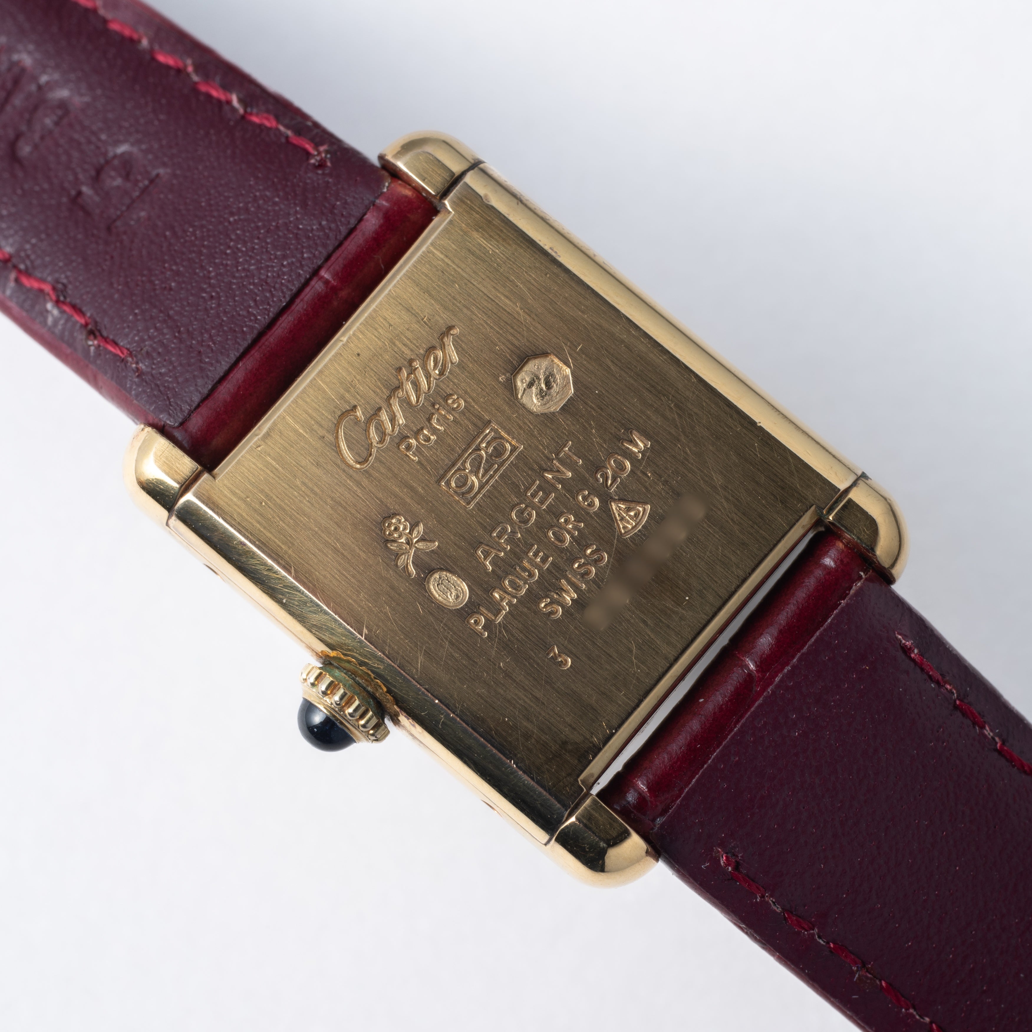 カルティエ マストタンク SMサイズ 手巻き 1980年代製 アイボリーローマンダイヤル 箱・ギャラ付き