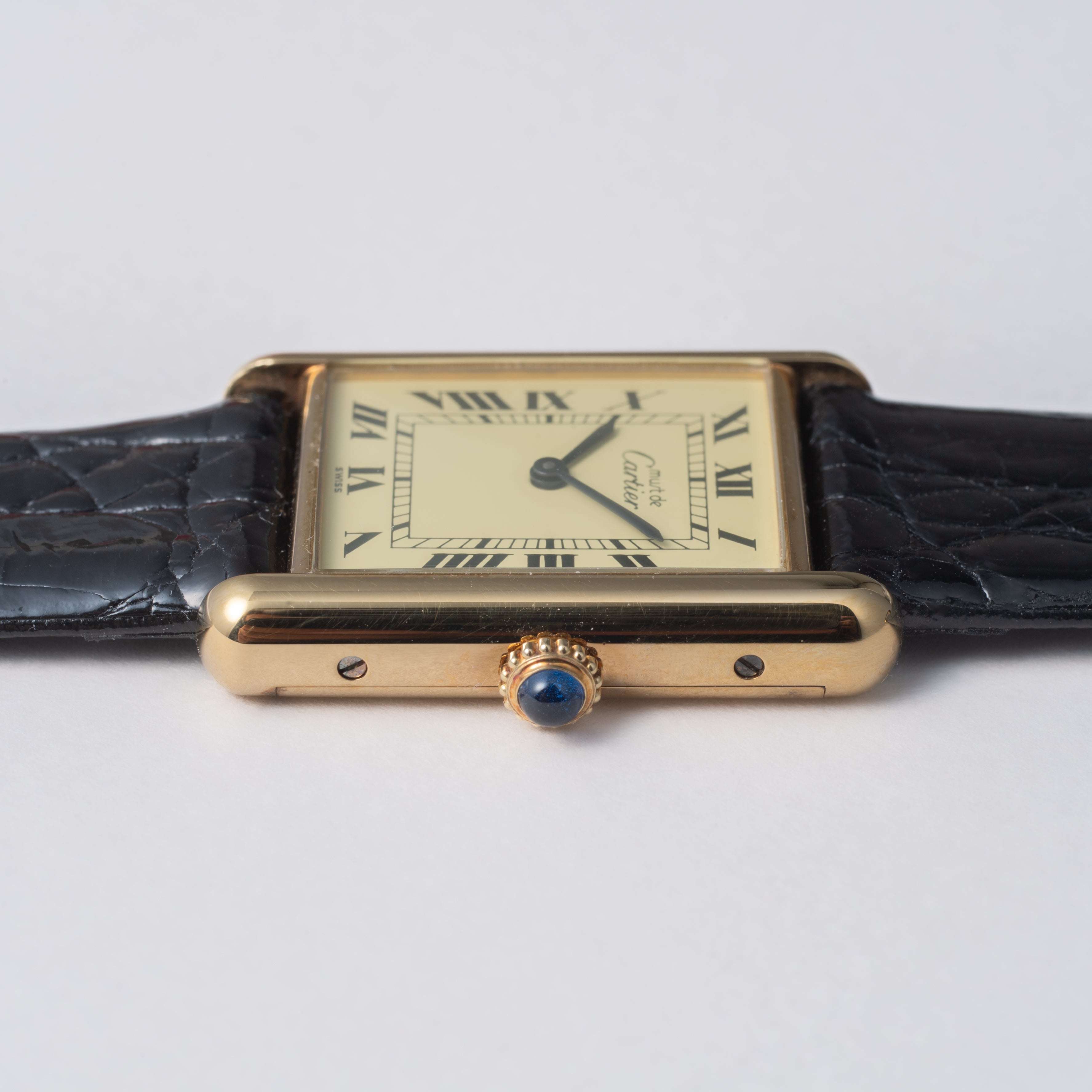 カルティエ マストタンク LM 手巻き 1980年代製 アイボリーローマンダイヤル 箱付き