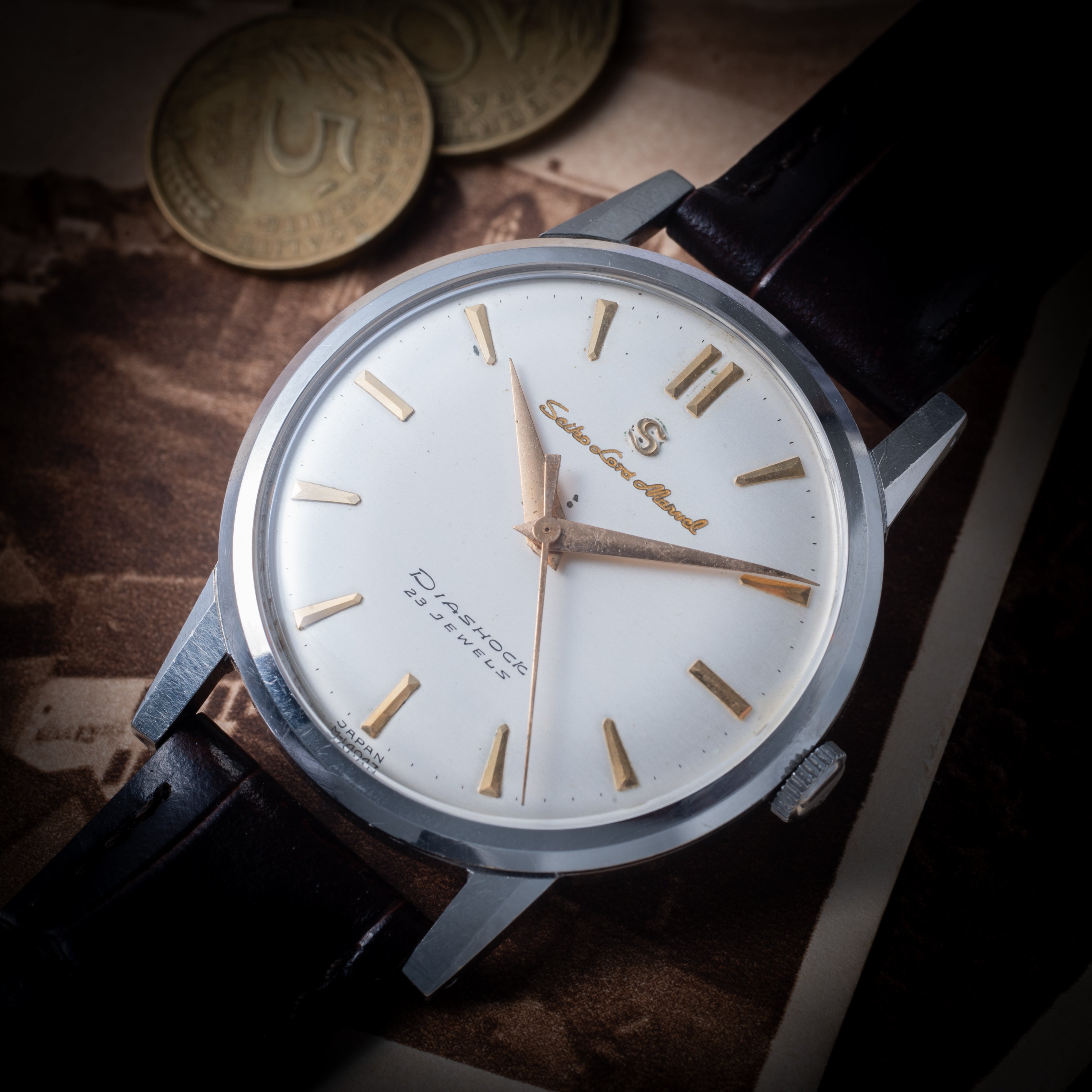 セイコー ロードマーベル Sマーク 彫文字盤 最初期