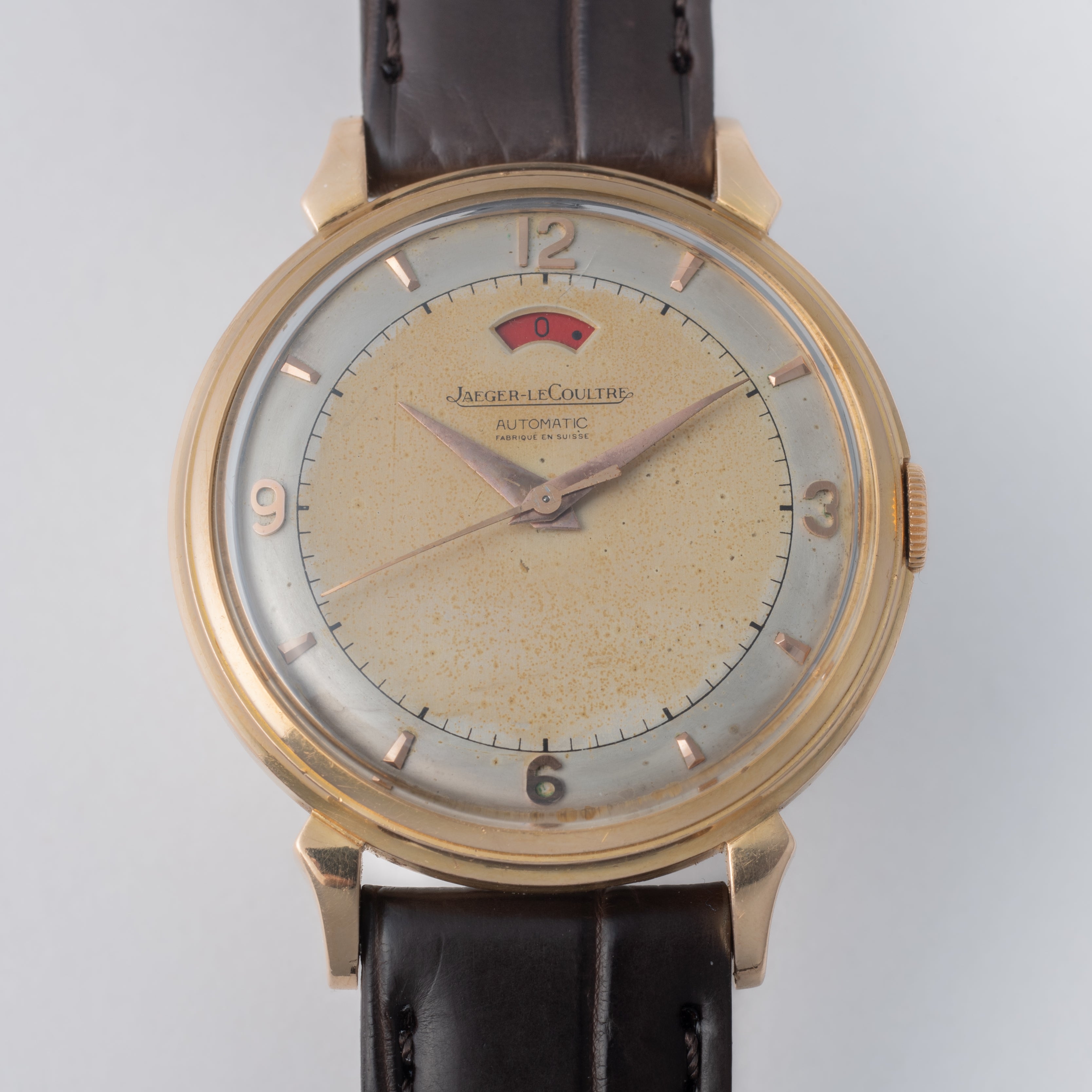 ジャガー・ルクルト 1950年代製 18金無垢フレンチケース インジケーター バンパーオートマチック