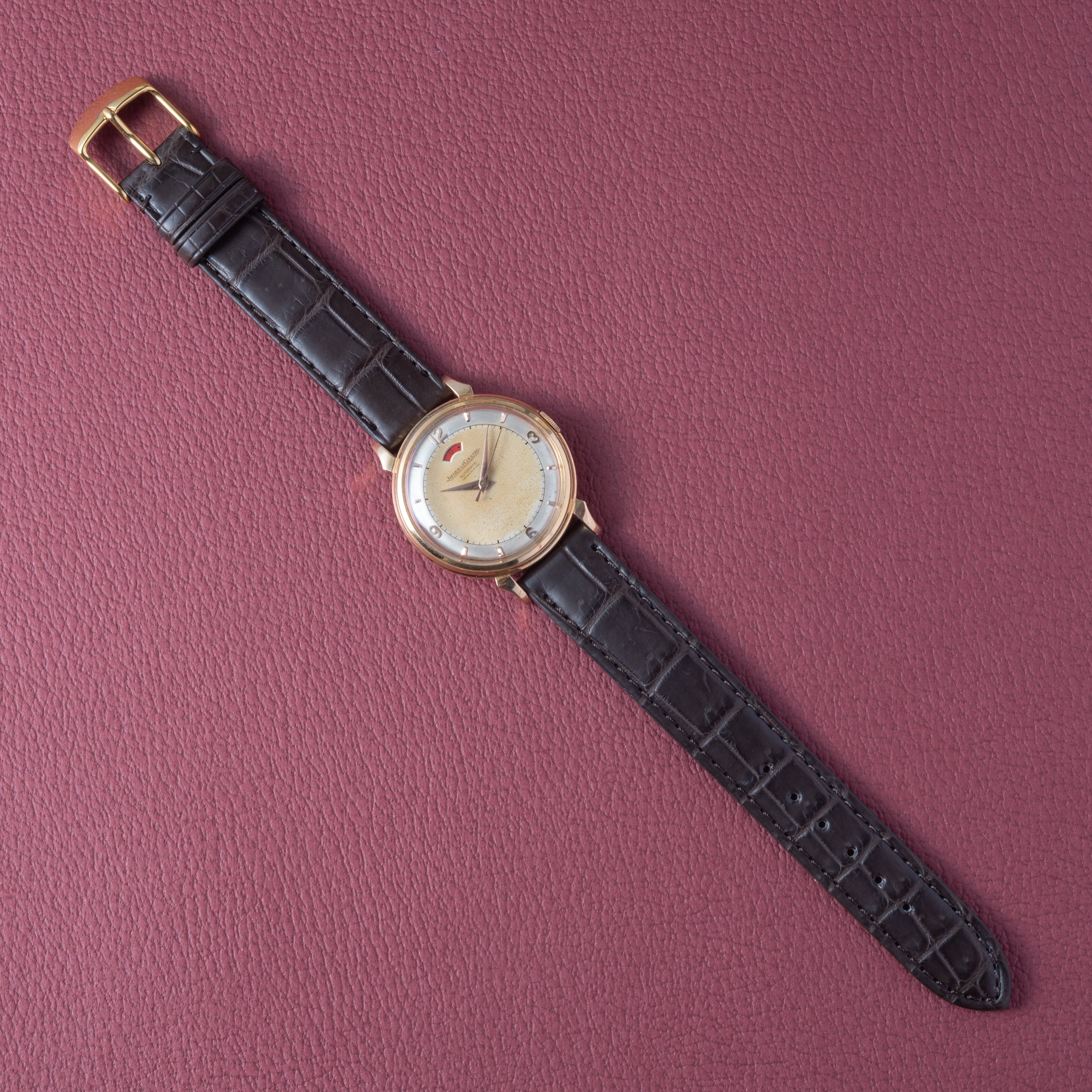 ジャガー・ルクルト 1950年代製 18金無垢フレンチケース インジケーター バンパーオートマチック