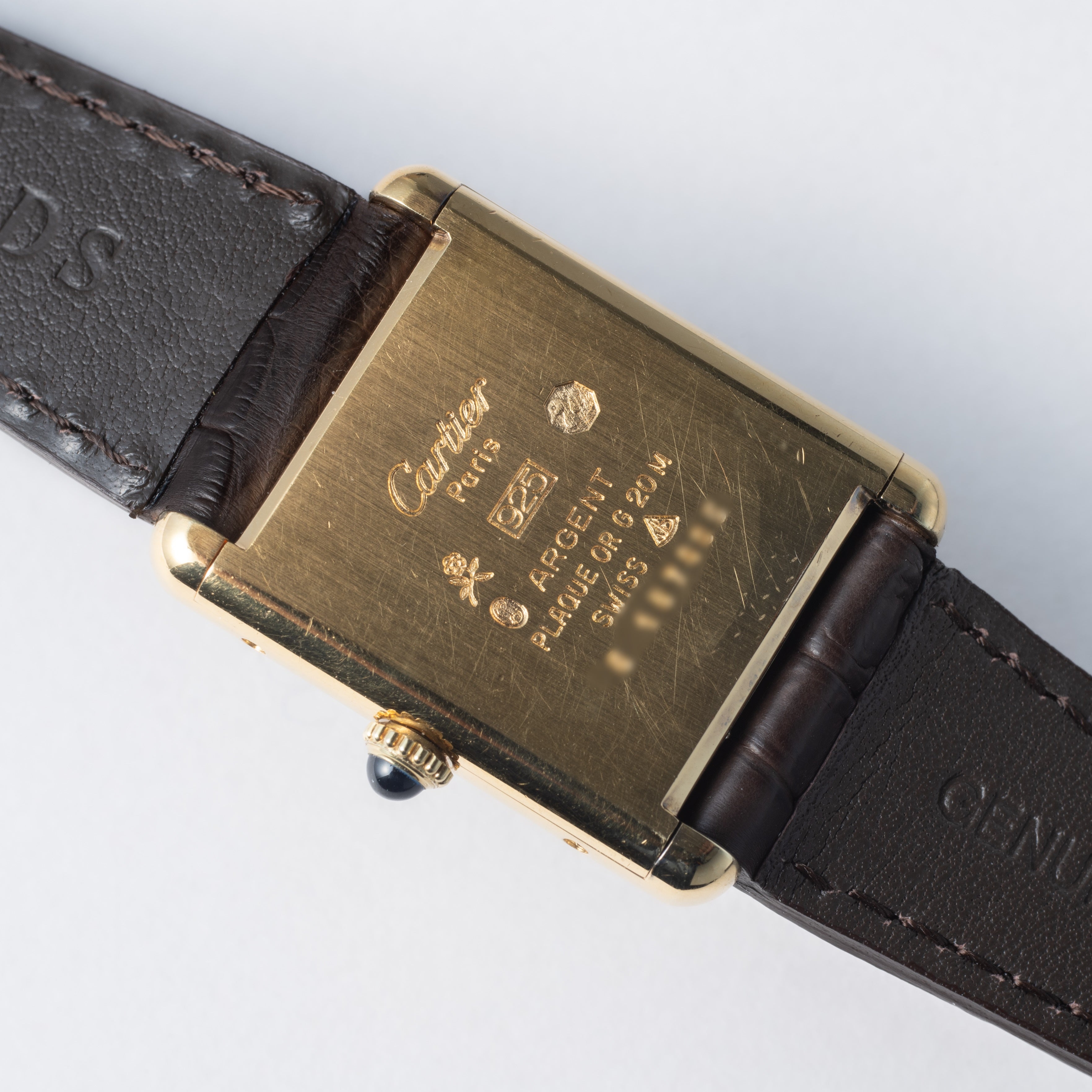 カルティエ マストタンク LMサイズ 手巻き 1980年代製 ボルドーダイヤル 純正尾錠付き