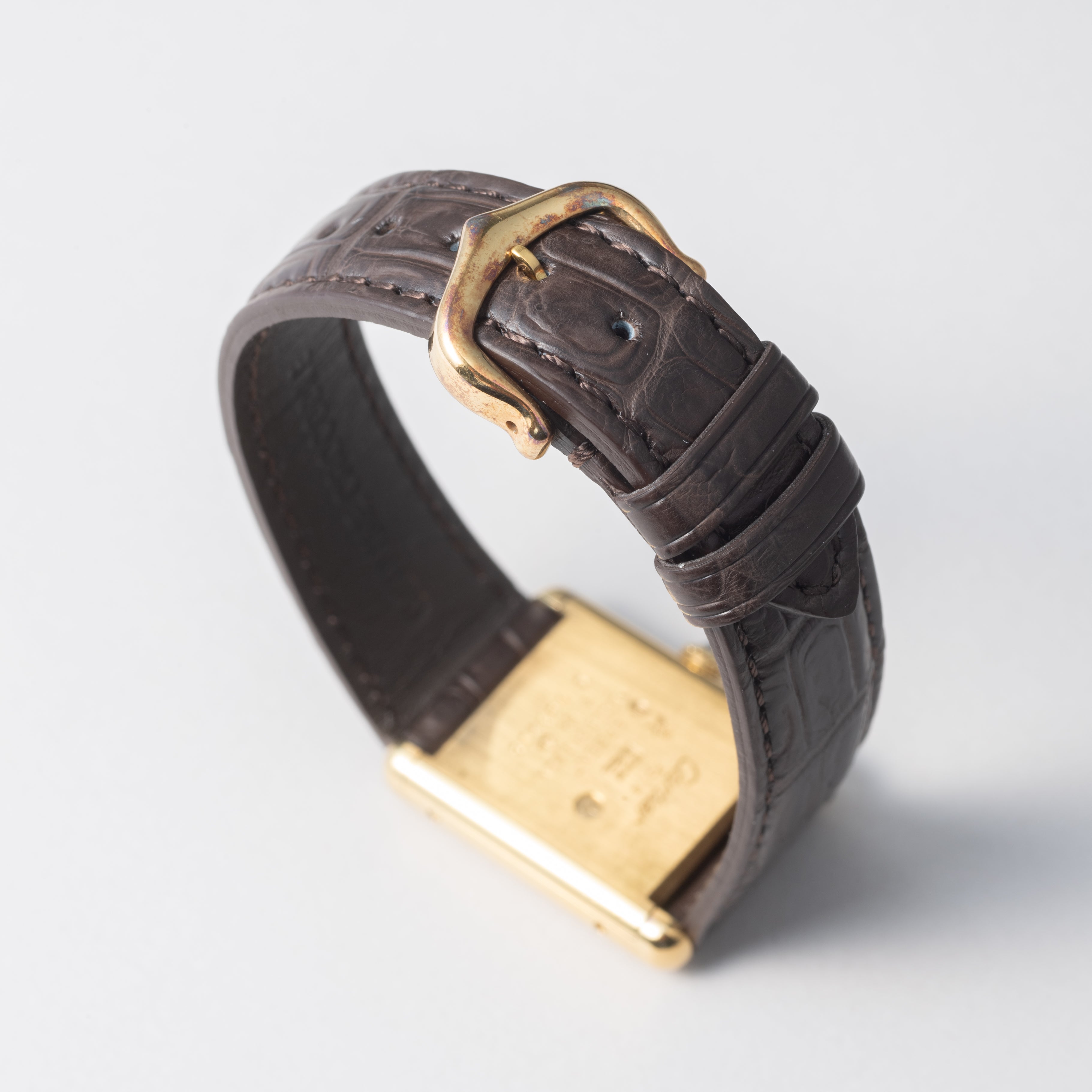 カルティエ マストタンク LMサイズ 手巻き 1980年代製 ボルドーダイヤル 純正尾錠付き