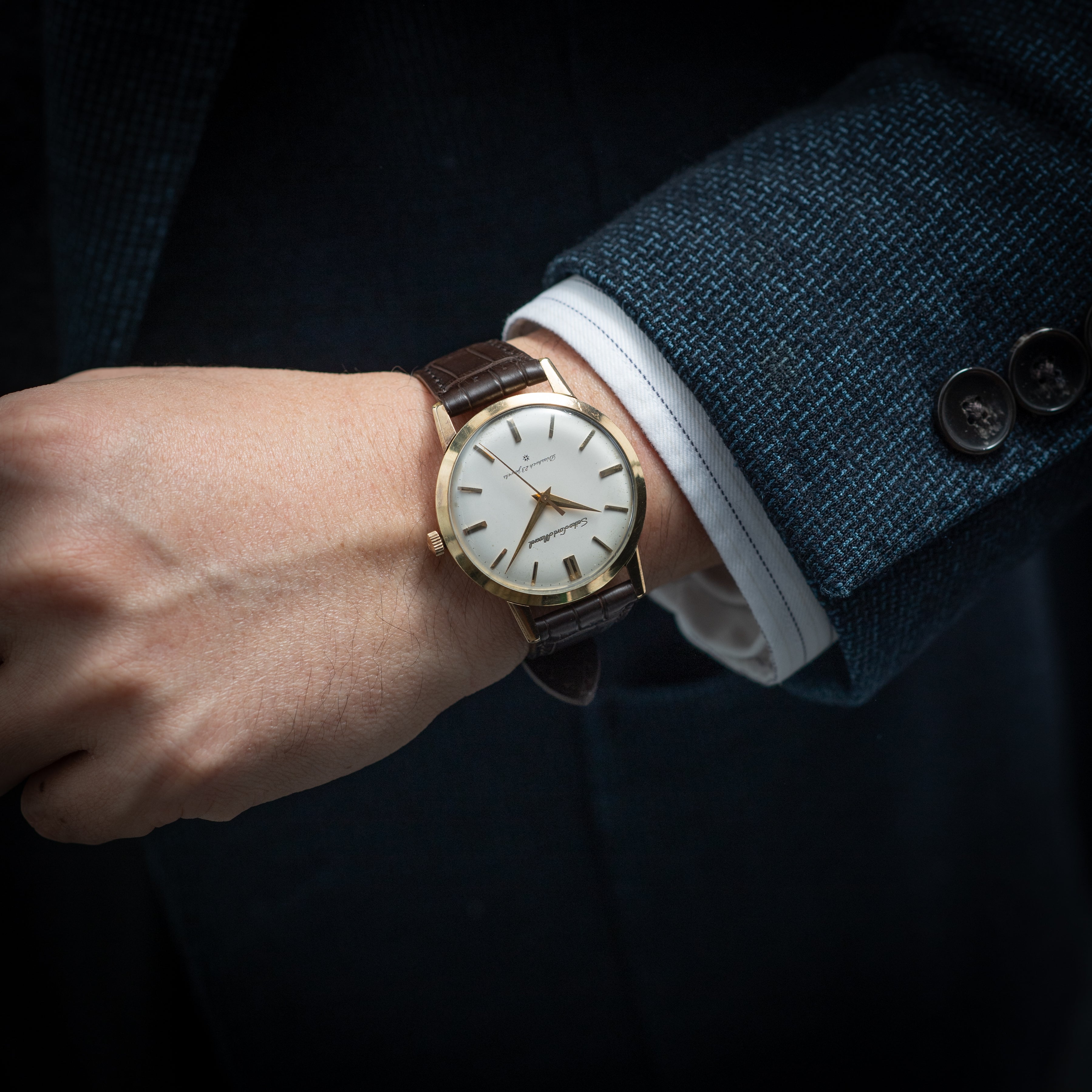 セイコー ロードマーベル 1960年製(昭和35年製) SDダイヤル 彫文字盤 J14039 ハマグリケース