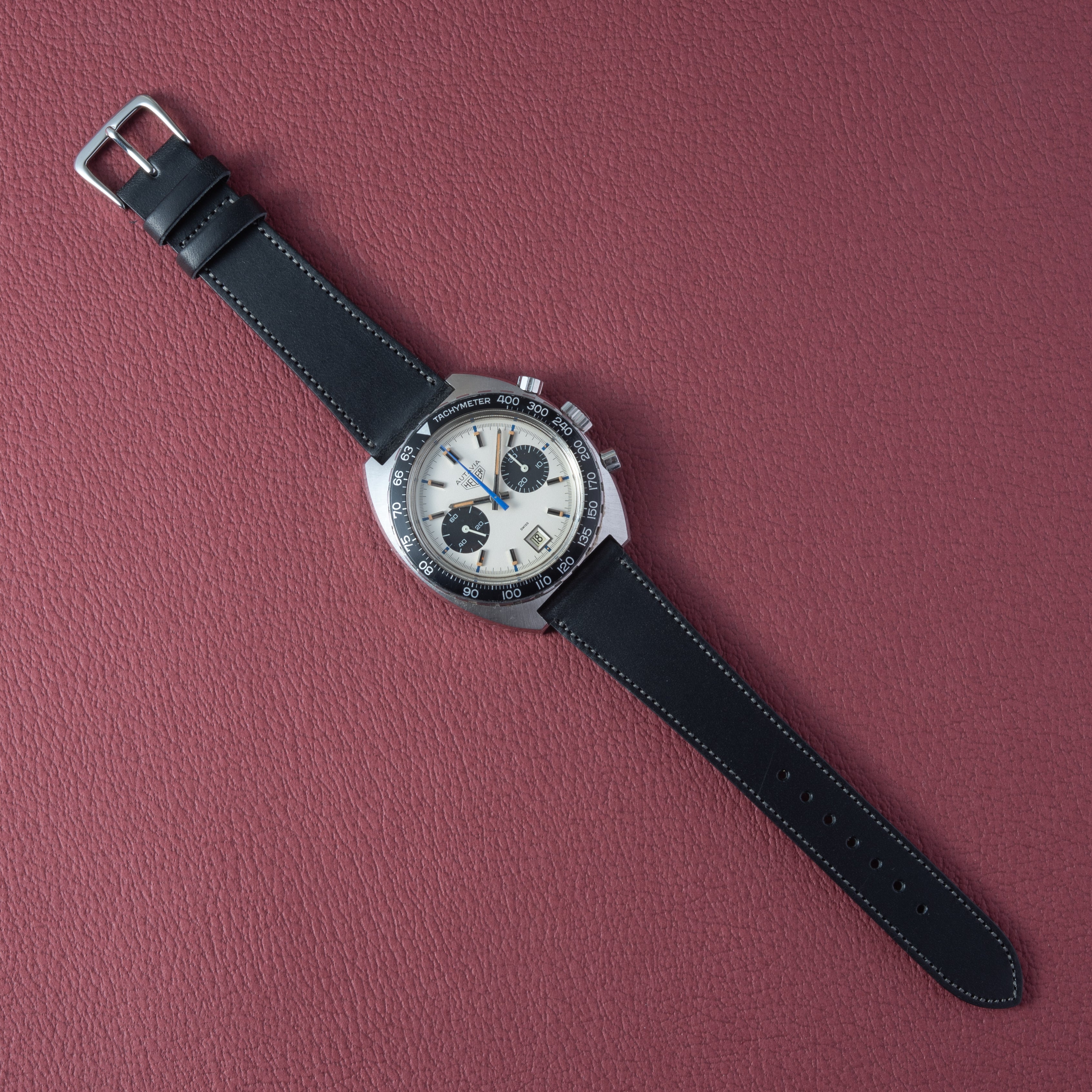 ホイヤー オータヴィア  クロノグラフ 1970年代 手巻 バルジューCal.7734 シフェール