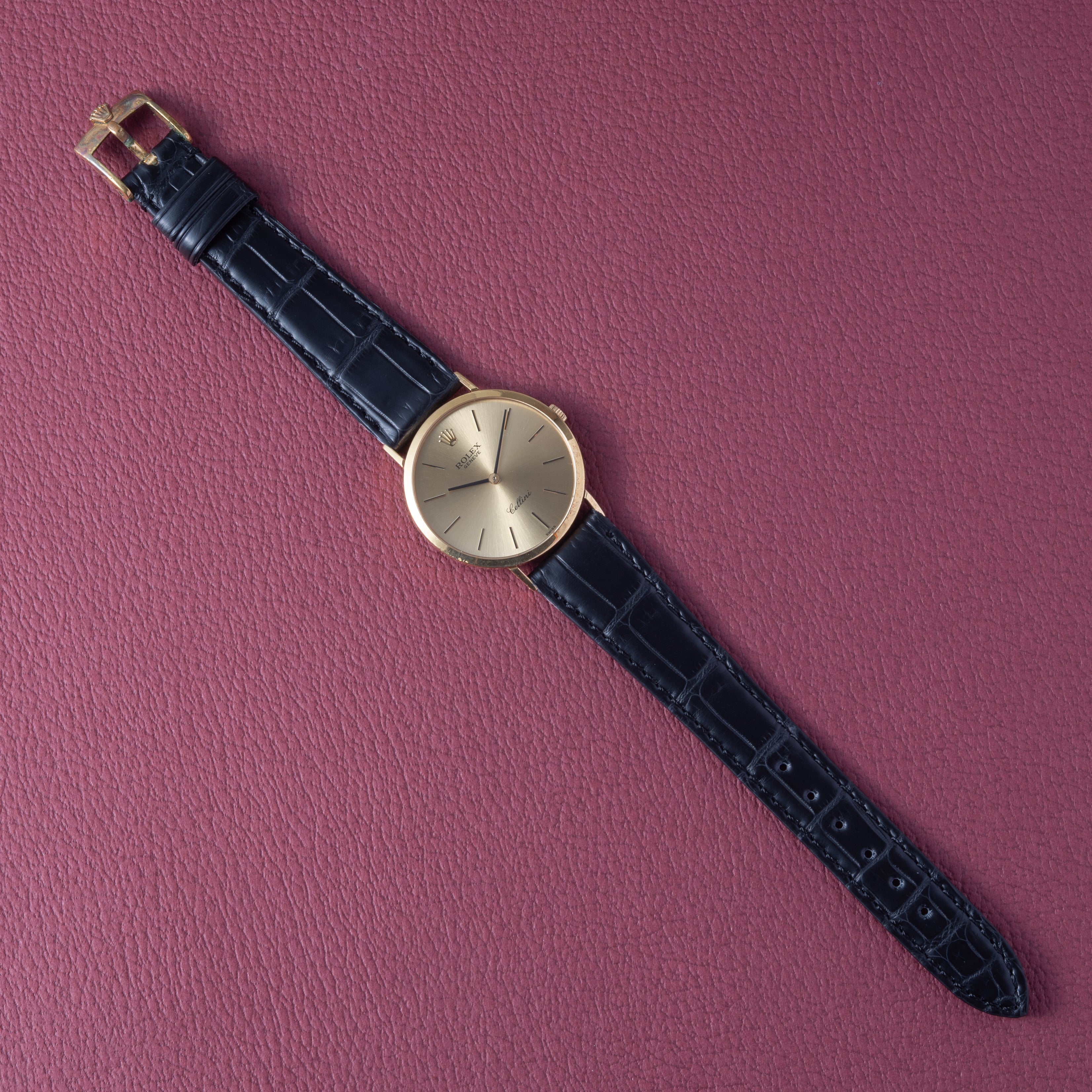 ロレックス チェリーニ 1975年製 Ref.5122 18金無垢ラウンドケース 純正金張り尾錠付き