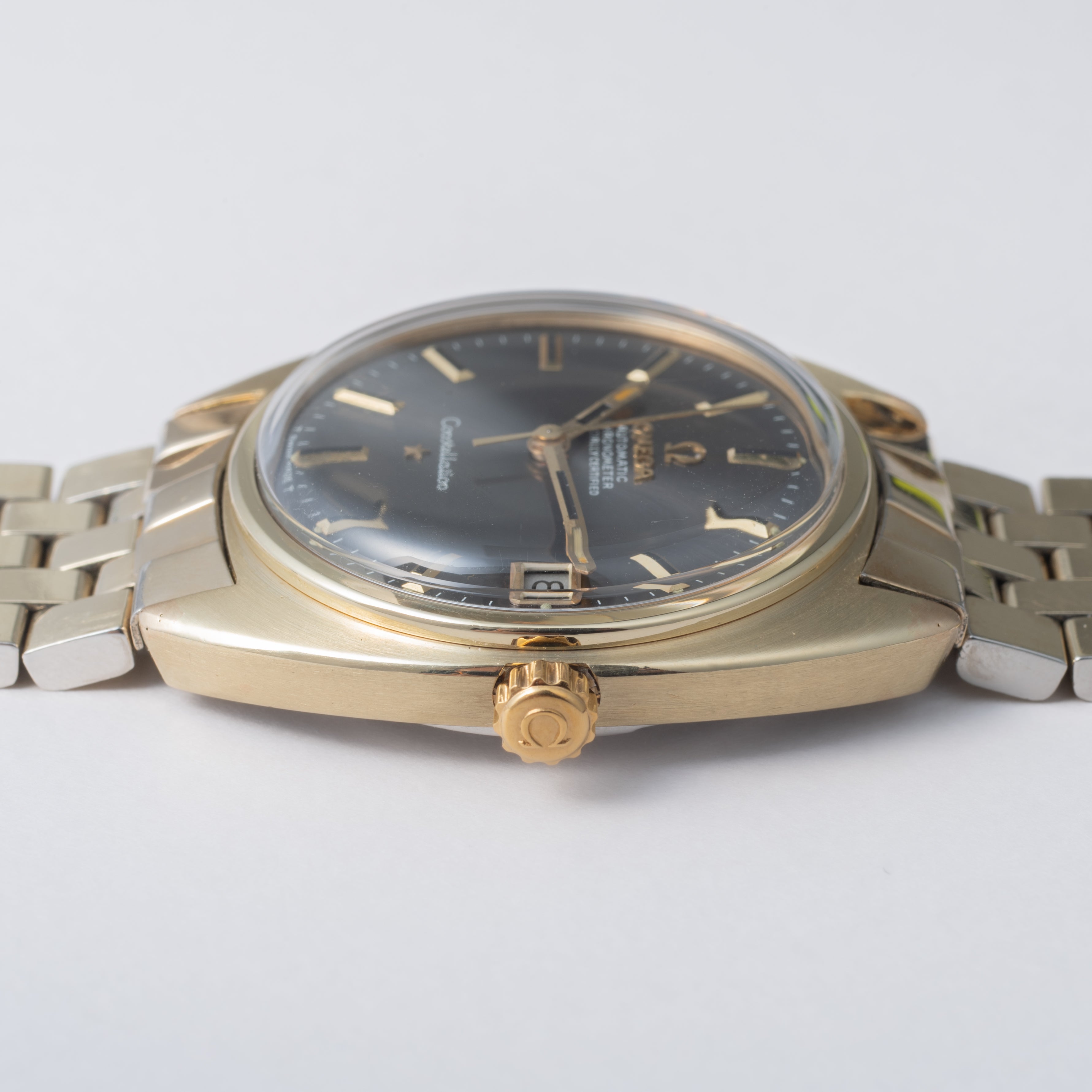 オメガ コンステレーション トップゴールド グレーダイヤル 1967年製 ジェンタデザイン Ref.168.017SP 純正ブレスレット付き