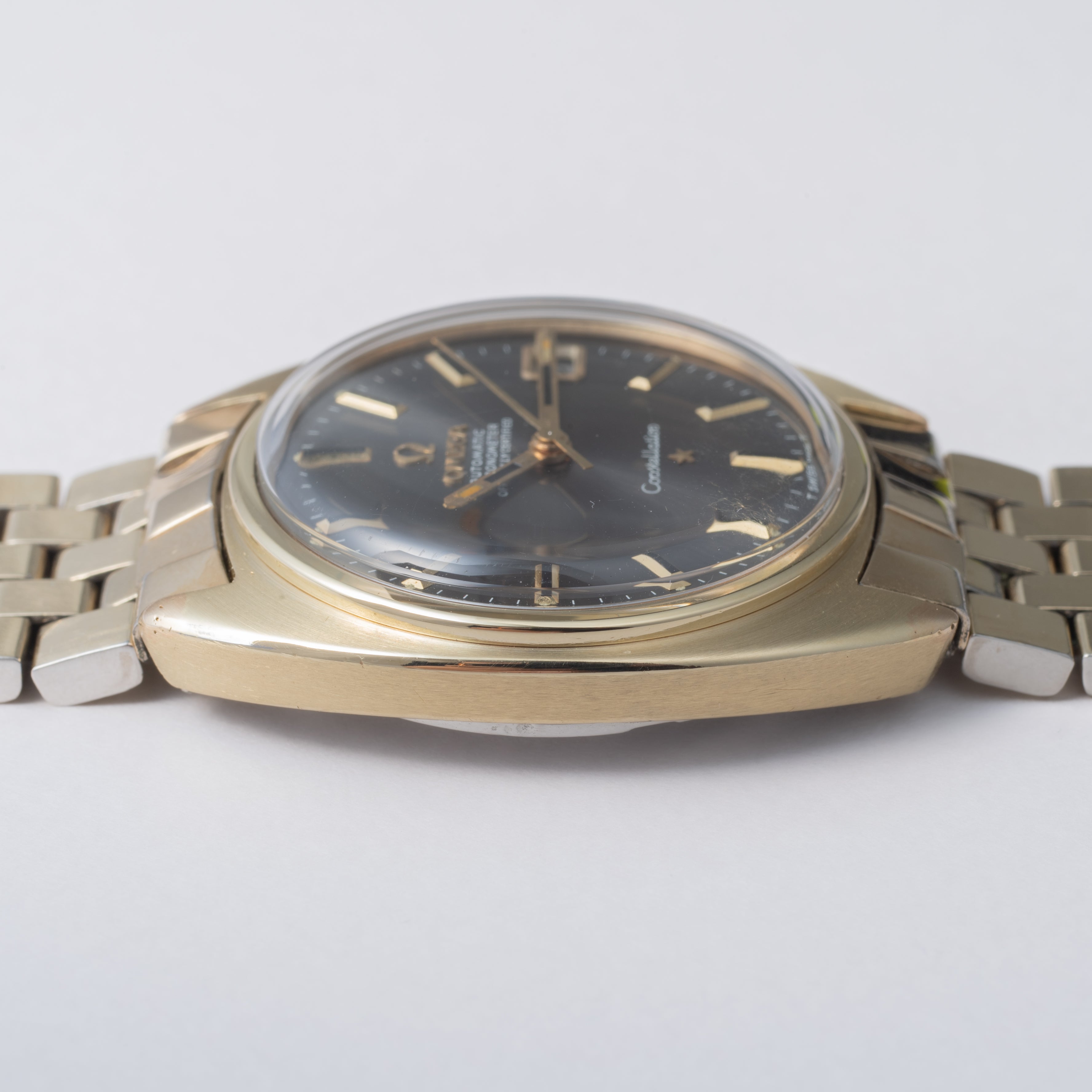 オメガ コンステレーション トップゴールド グレーダイヤル 1967年製 ジェンタデザイン Ref.168.017SP 純正ブレスレット付き