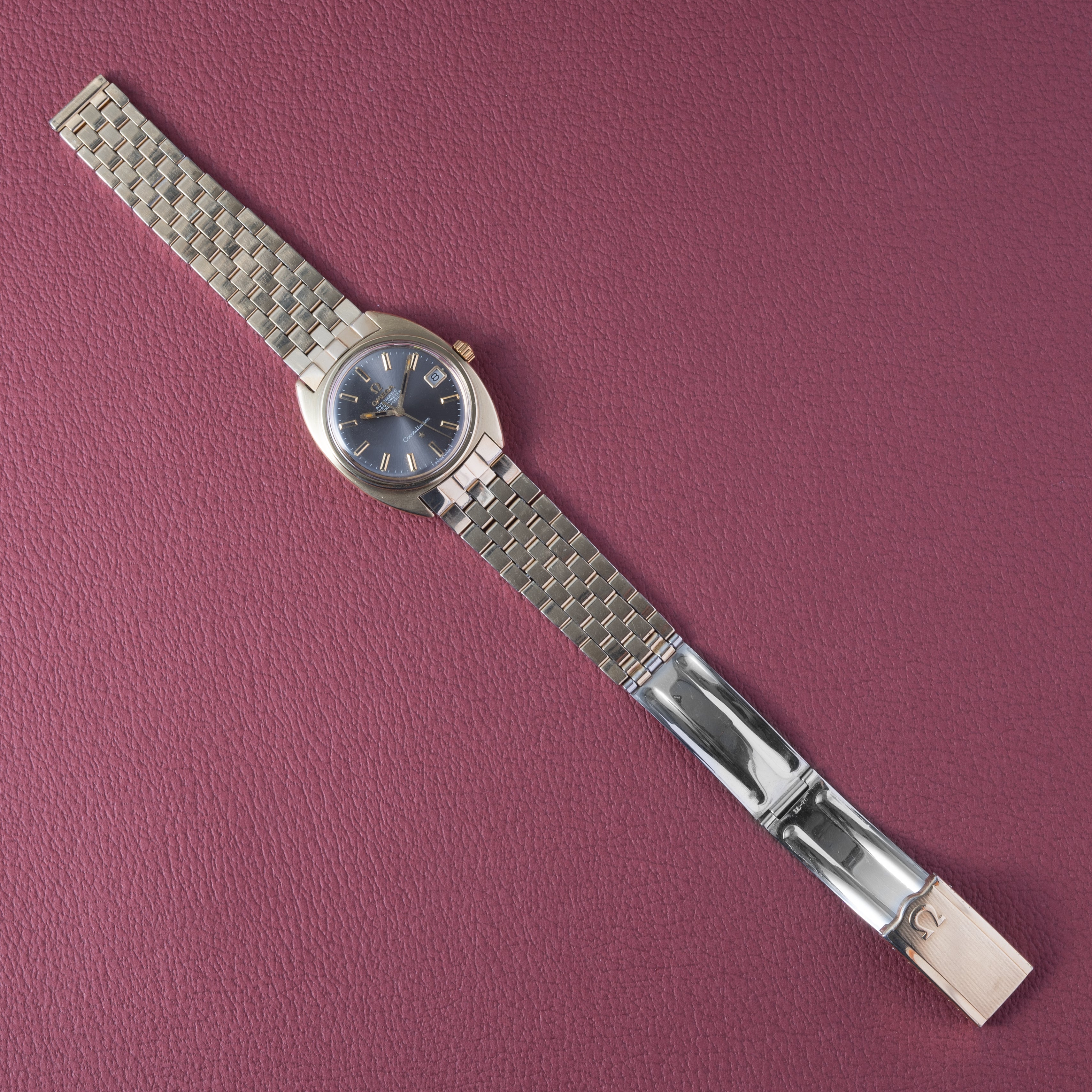 オメガ コンステレーション トップゴールド グレーダイヤル 1967年製 ジェンタデザイン Ref.168.017SP 純正ブレスレット付き