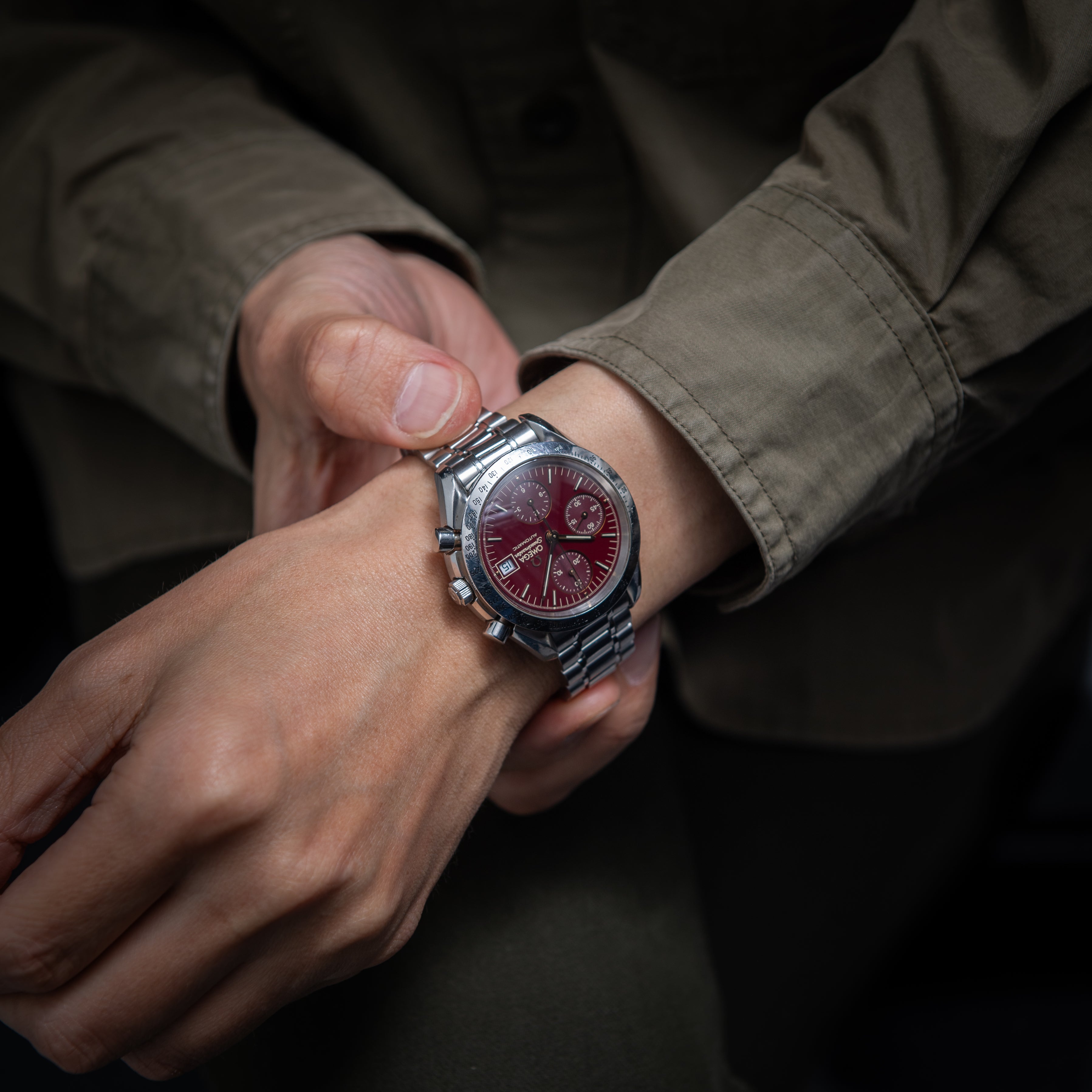 オメガ スピードマスター オートマチック 1995年製 Ref.175.0043 ボルドーダイヤル