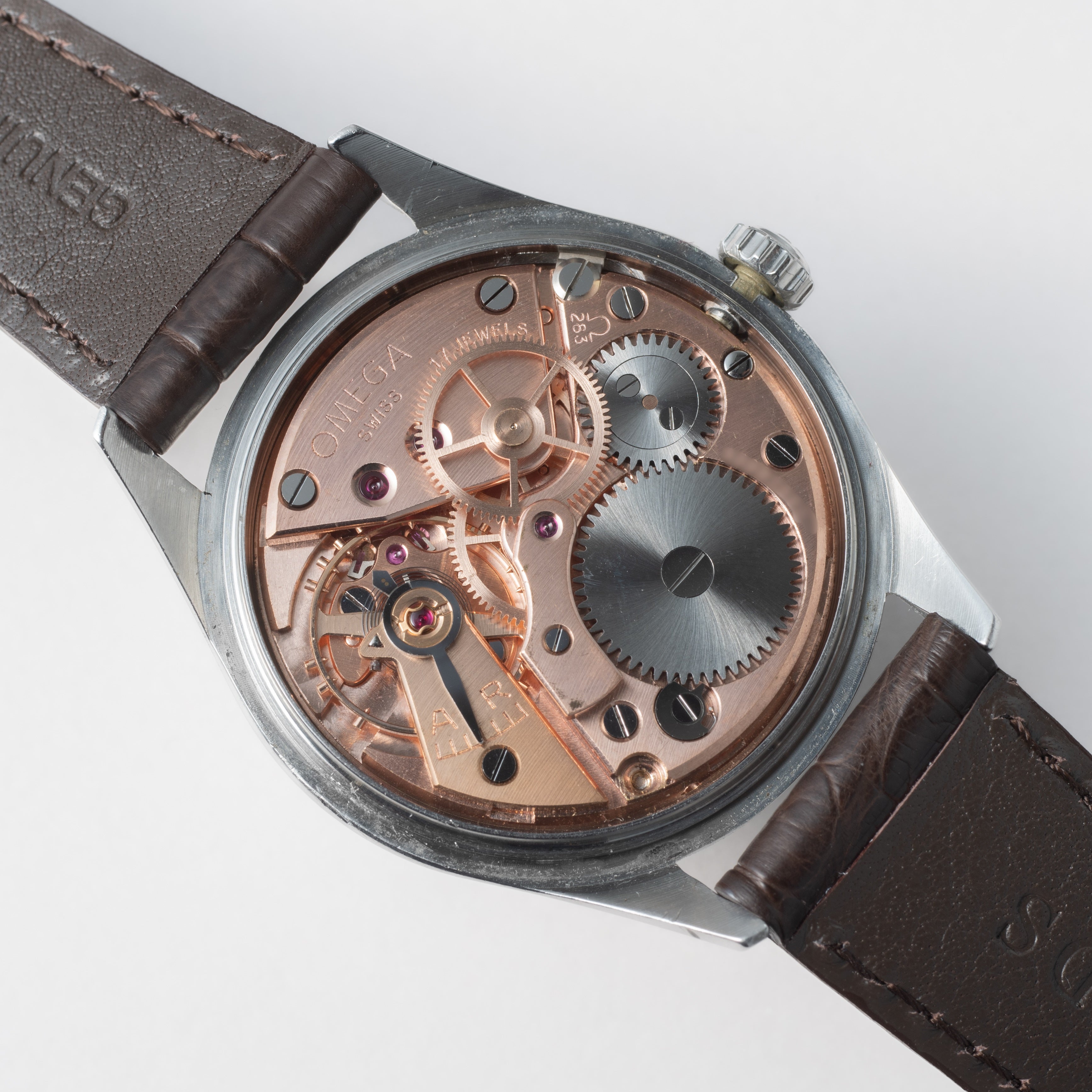 オメガ 30mmキャリバー 1952年製 ブラックミラーダイヤル 手巻き Cal.283