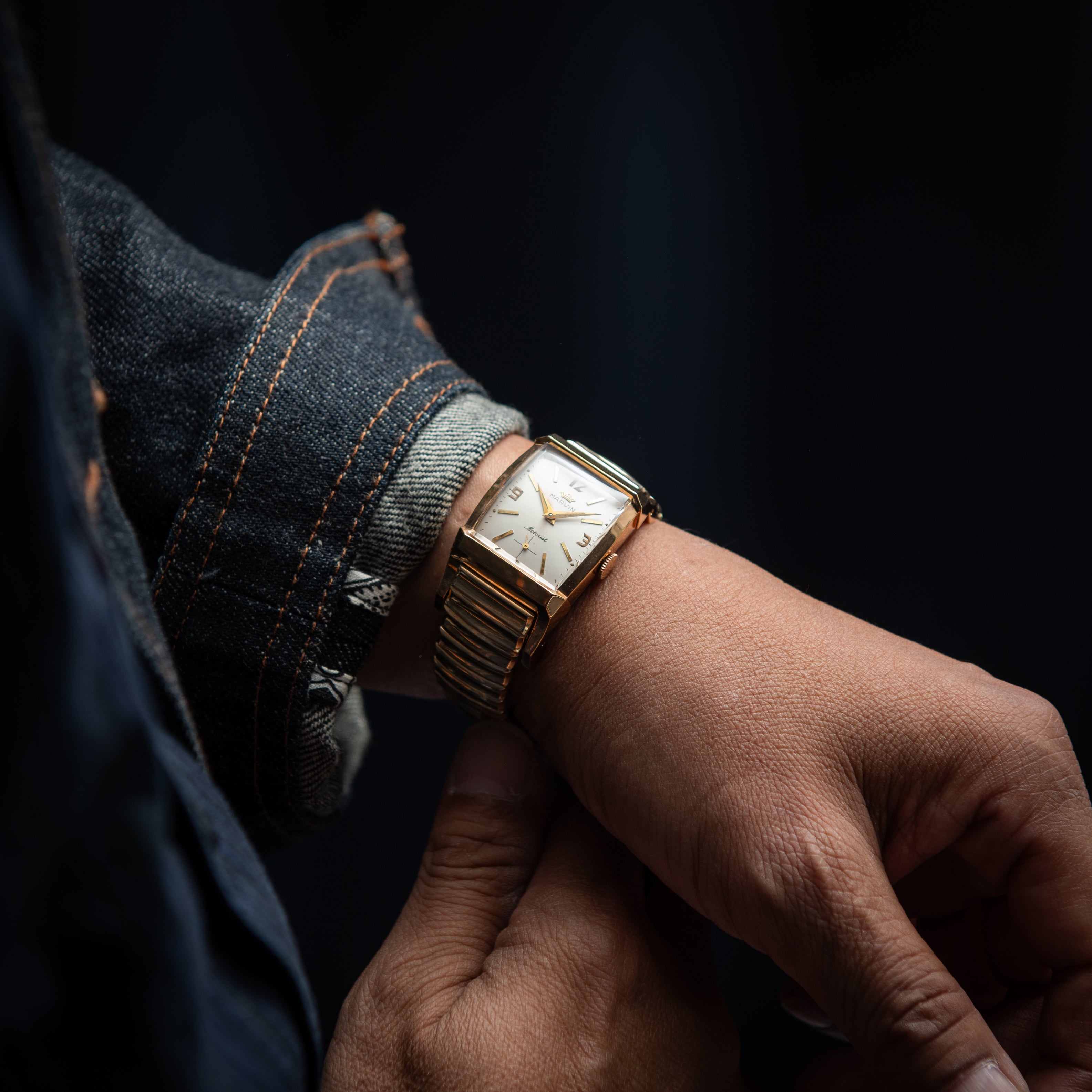 マーヴィン モータリスト 1940年代製 純正エクステンションブレス付き ドライバーズウオッチ