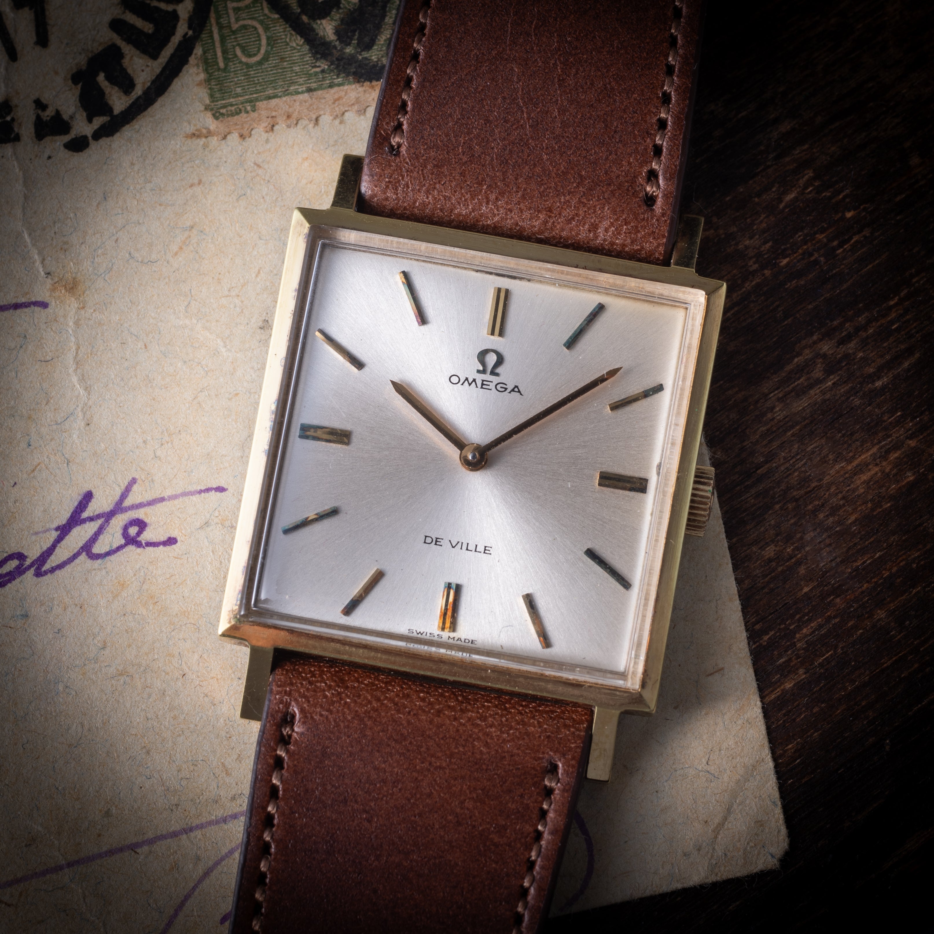 オメガ デ・ヴィル 1969年製 スクエアケース 金張り 手巻き