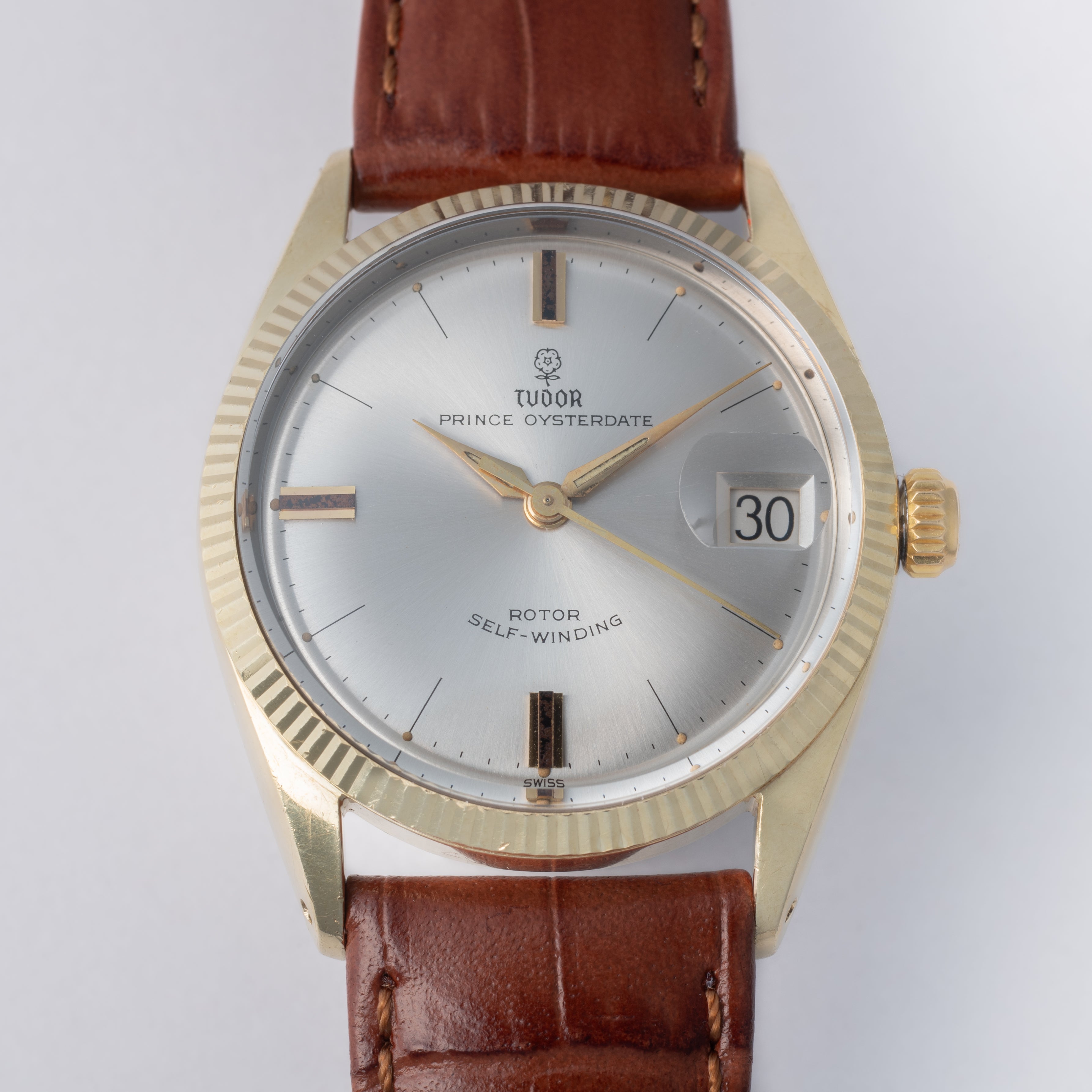 チューダー プリンスオイスターデイト 小バラ 金張り 1963年製 王冠リューズ 自動巻 フルーテッドベゼル