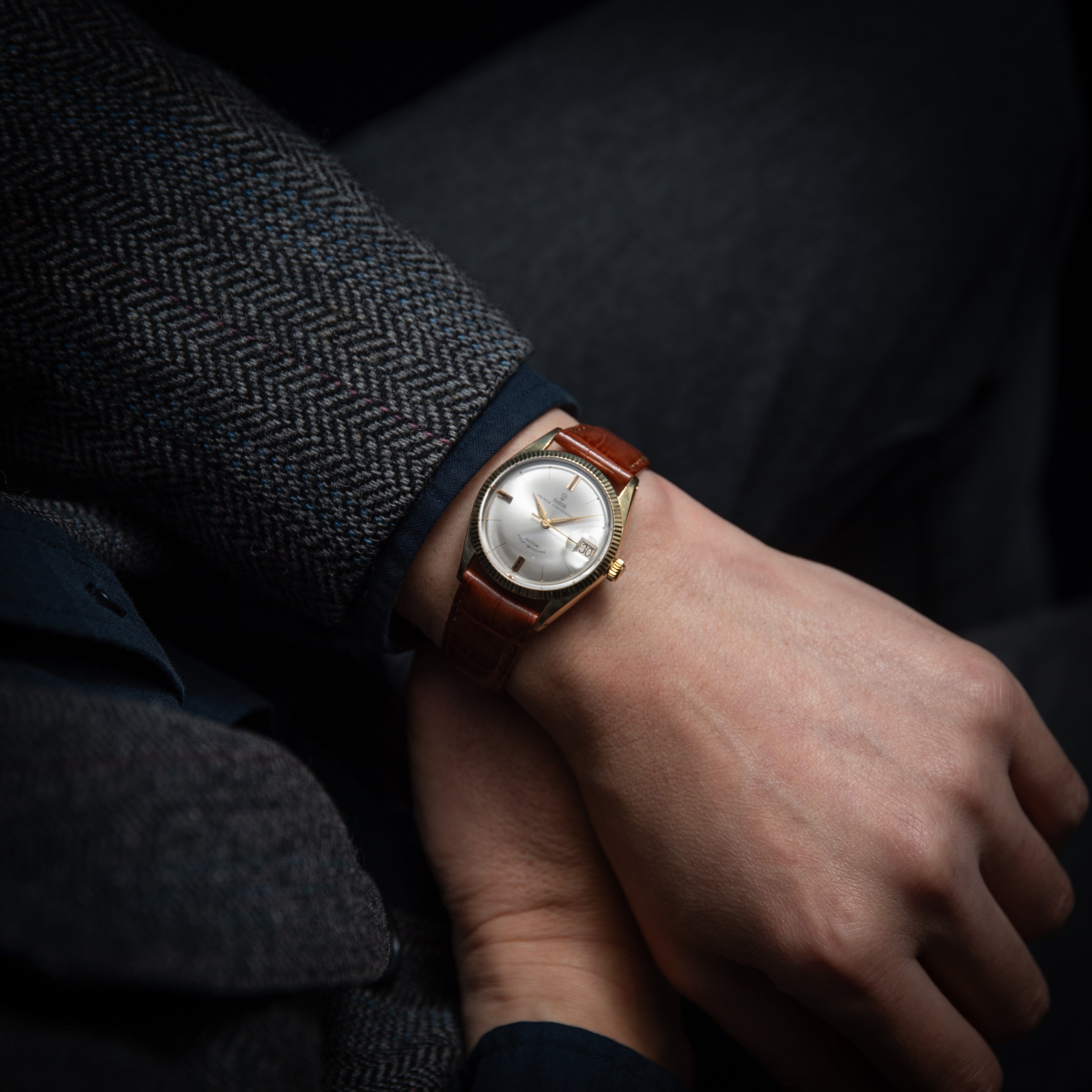 チューダー プリンスオイスターデイト 小バラ 金張り 1963年製 王冠リューズ 自動巻 フルーテッドベゼル