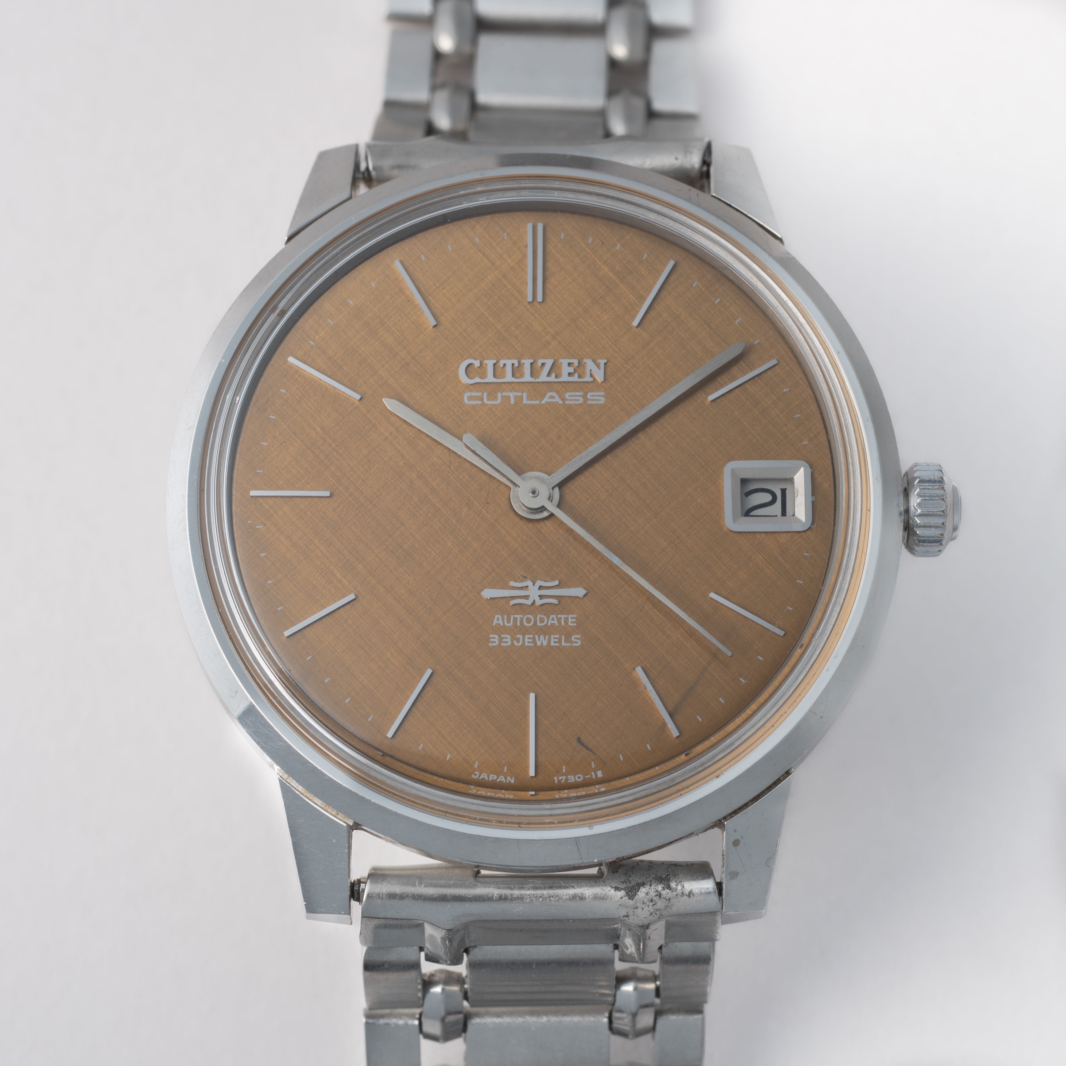 シチズン カトラス 1968年製 Ref.3001-Y ブラウンゴールドダイヤル 33石薄型自動巻