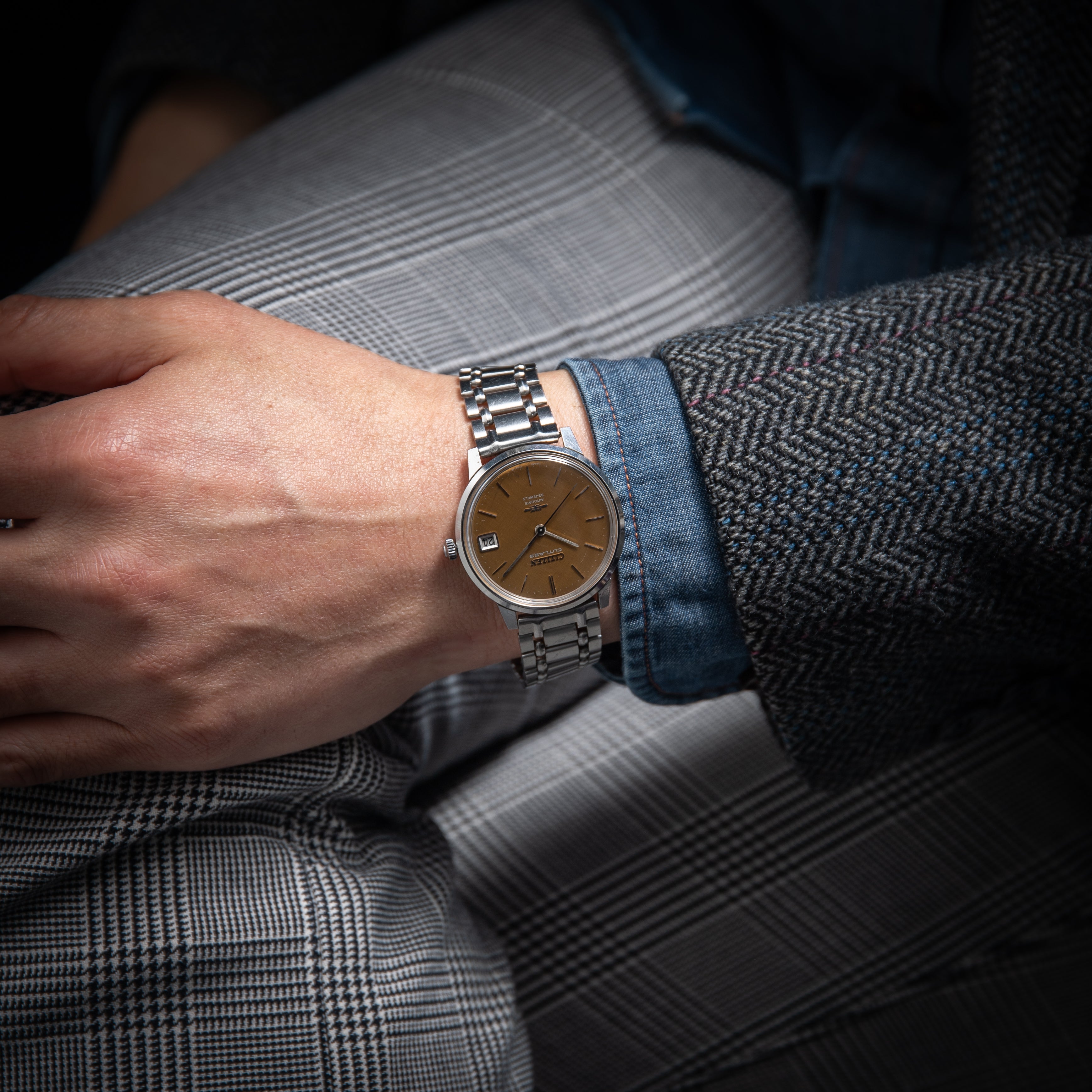 シチズン カトラス 1968年製 Ref.3001-Y ブラウンゴールドダイヤル 33石薄型自動巻