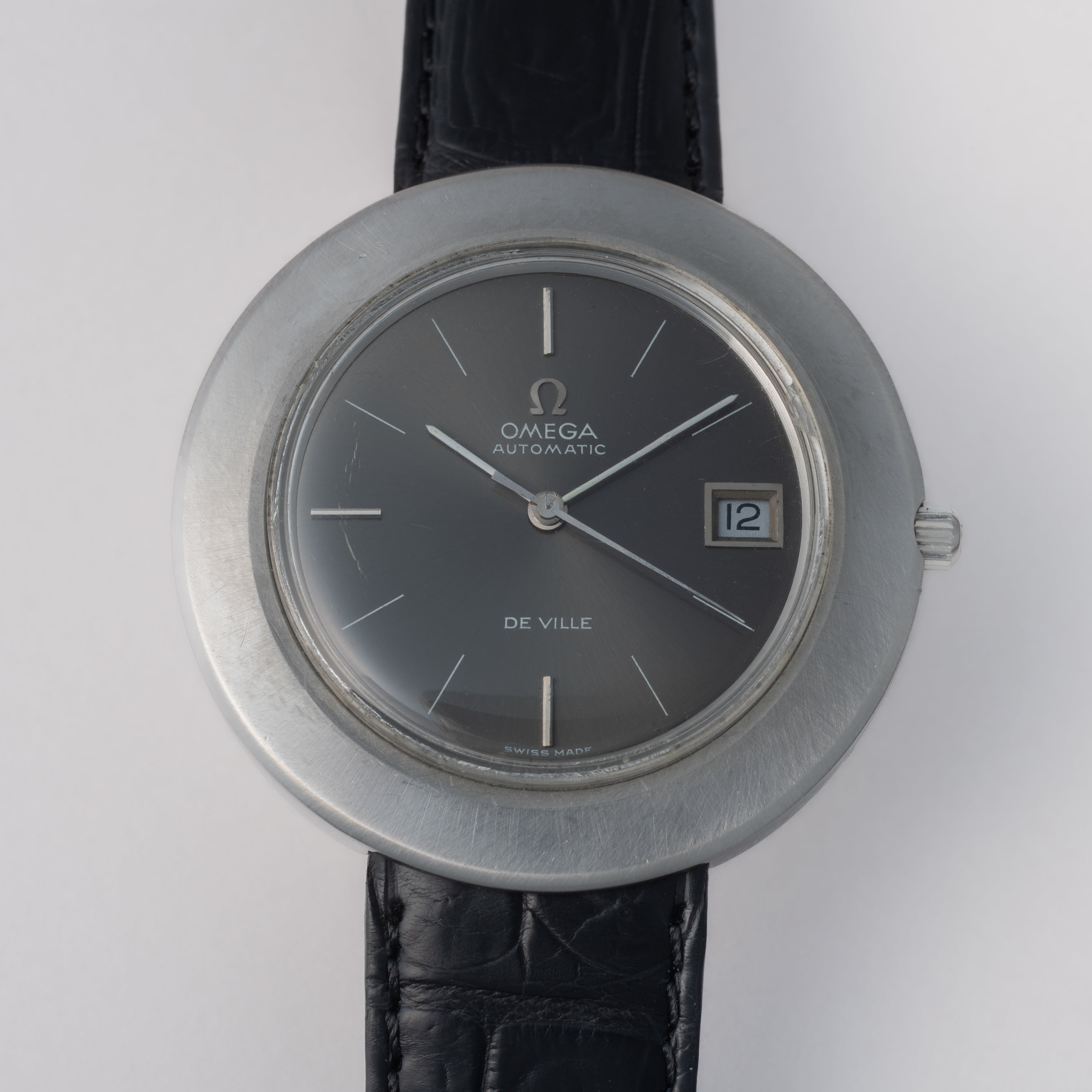 オメガ デ・ヴィル オーバルケース 1970年代製 グレーダイヤル 自動巻き