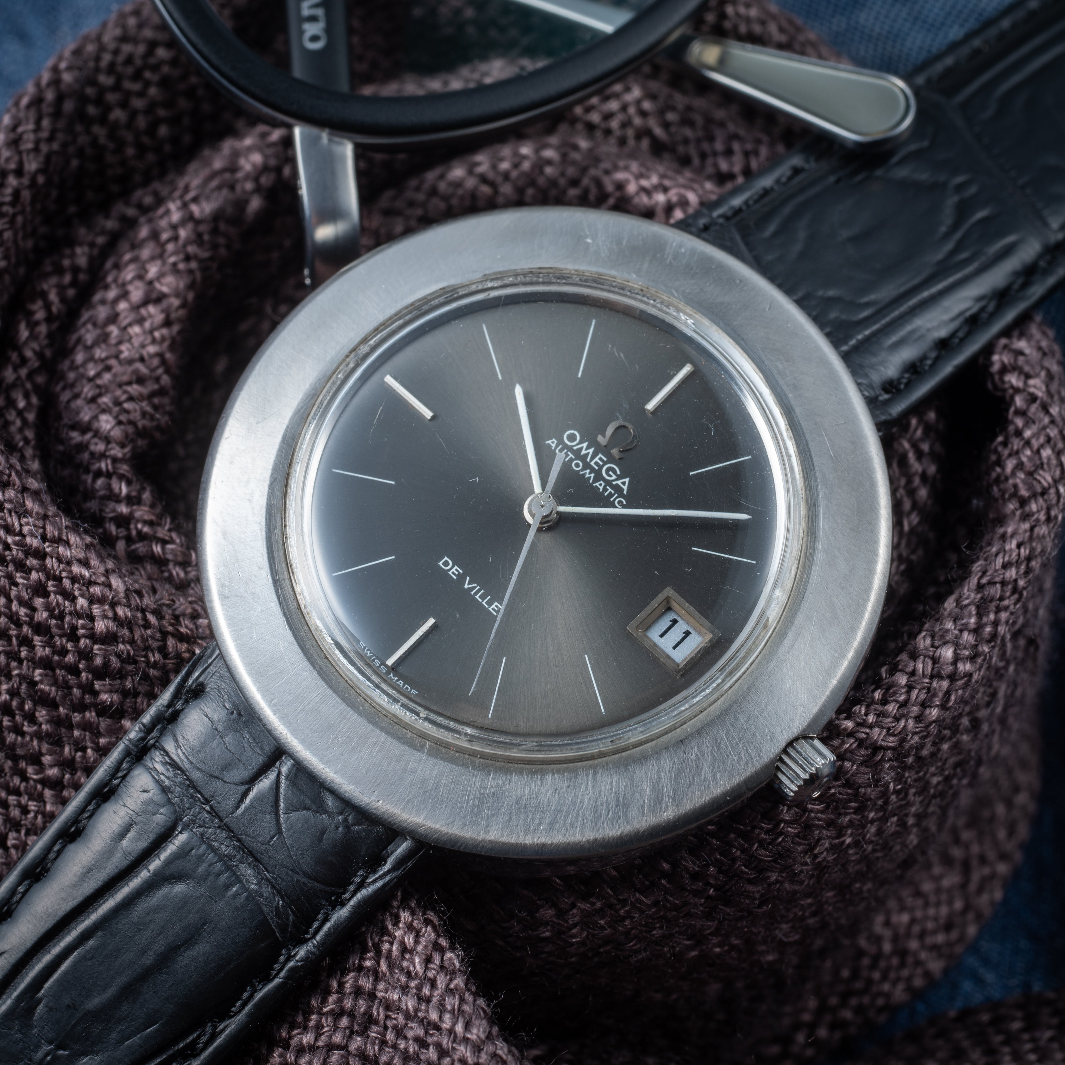 オメガ デ・ヴィル オーバルケース 1970年代製 グレーダイヤル 自動巻き