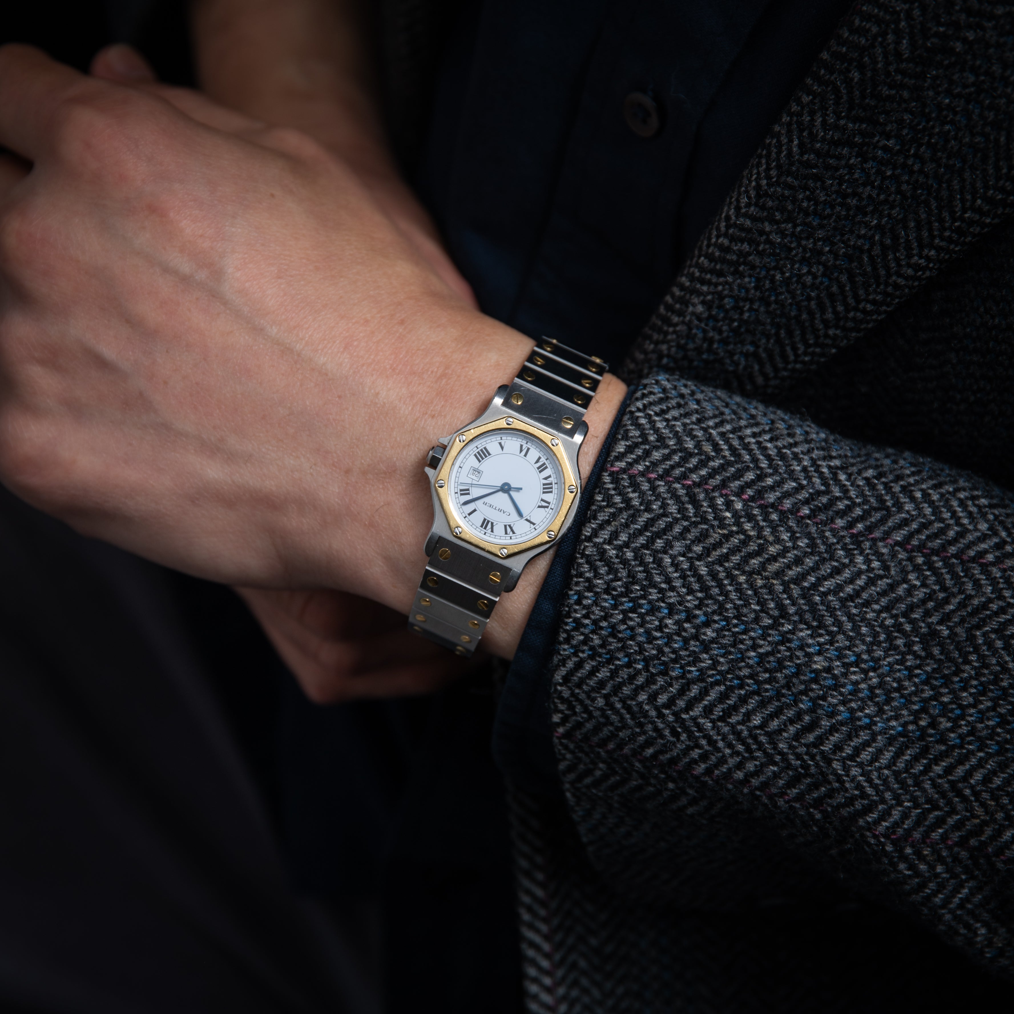 カルティエ サントス オクタゴン LMサイズ コンビ 自動巻