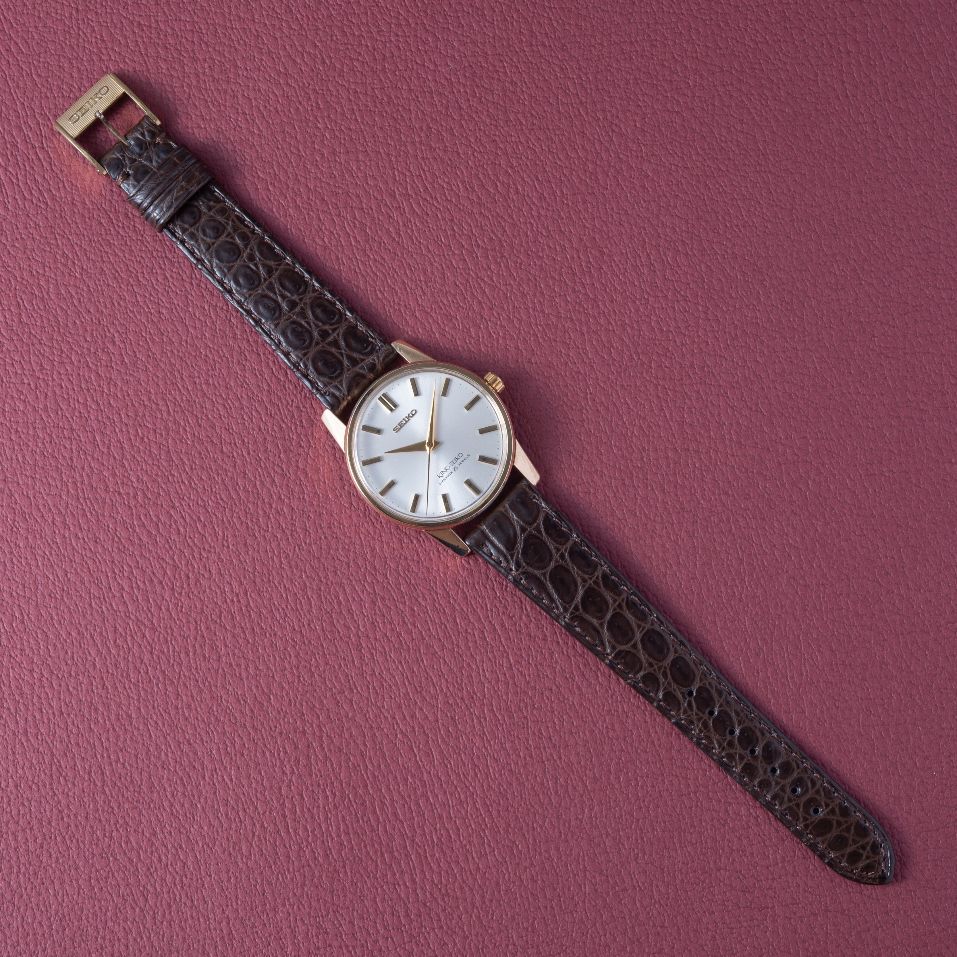 キングセイコー 1967年製 Ref.44-2000 AGF 44KS最後期型 ロービート手巻き 尾錠付き