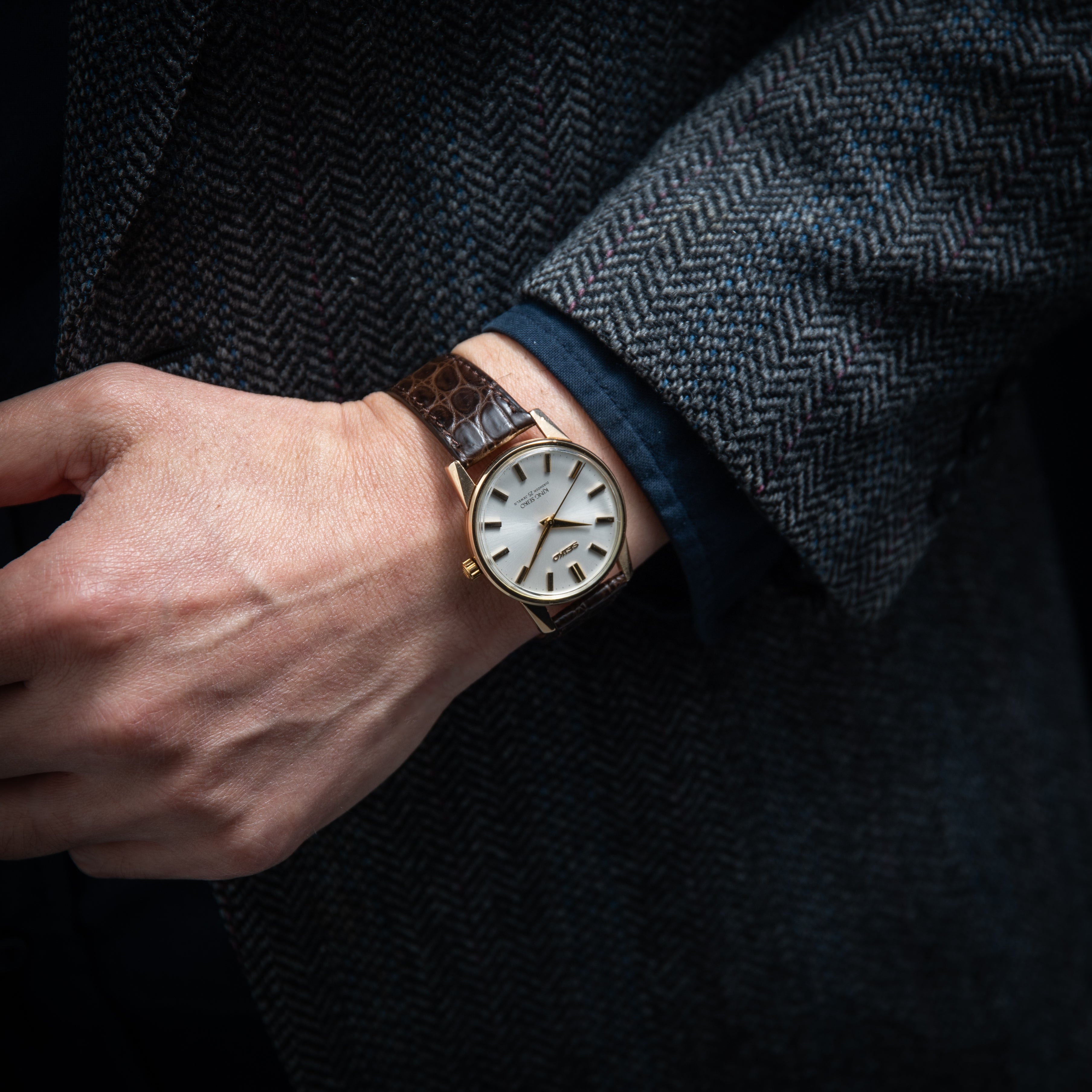 キングセイコー 1967年製 Ref.44-2000 AGF 44KS最後期型 ロービート手巻き 尾錠付き